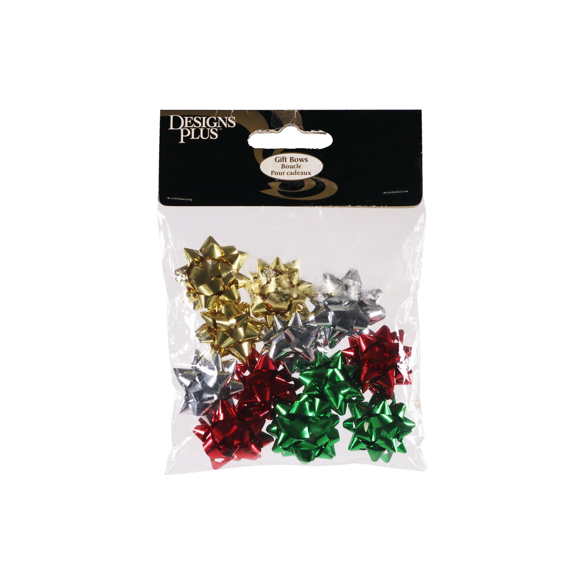 Christmas 12 Bows Peel and Stick Metallic Colors 0.75in