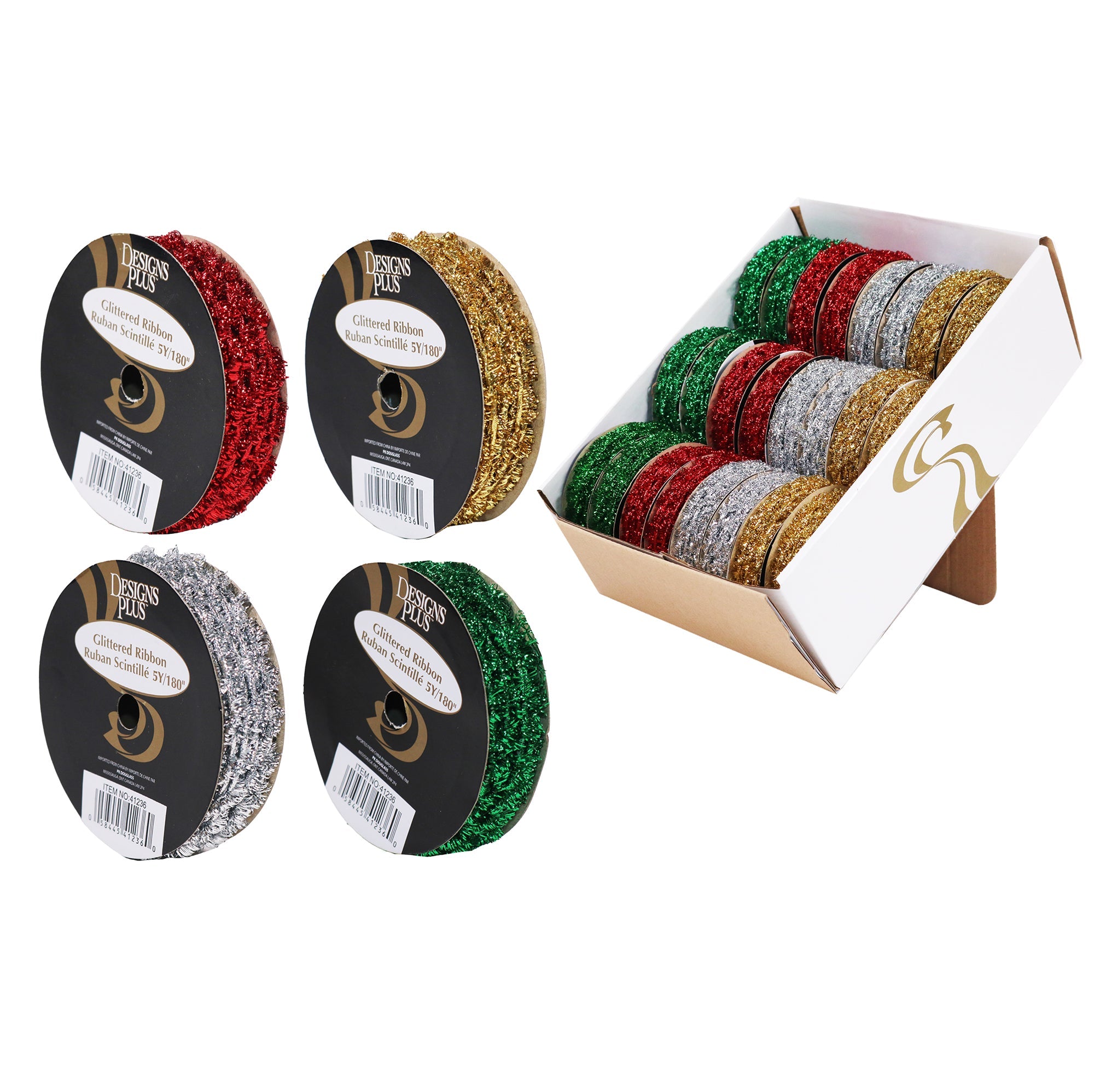 Christmas Glittering Elastic Metallic Colors 180in VRT