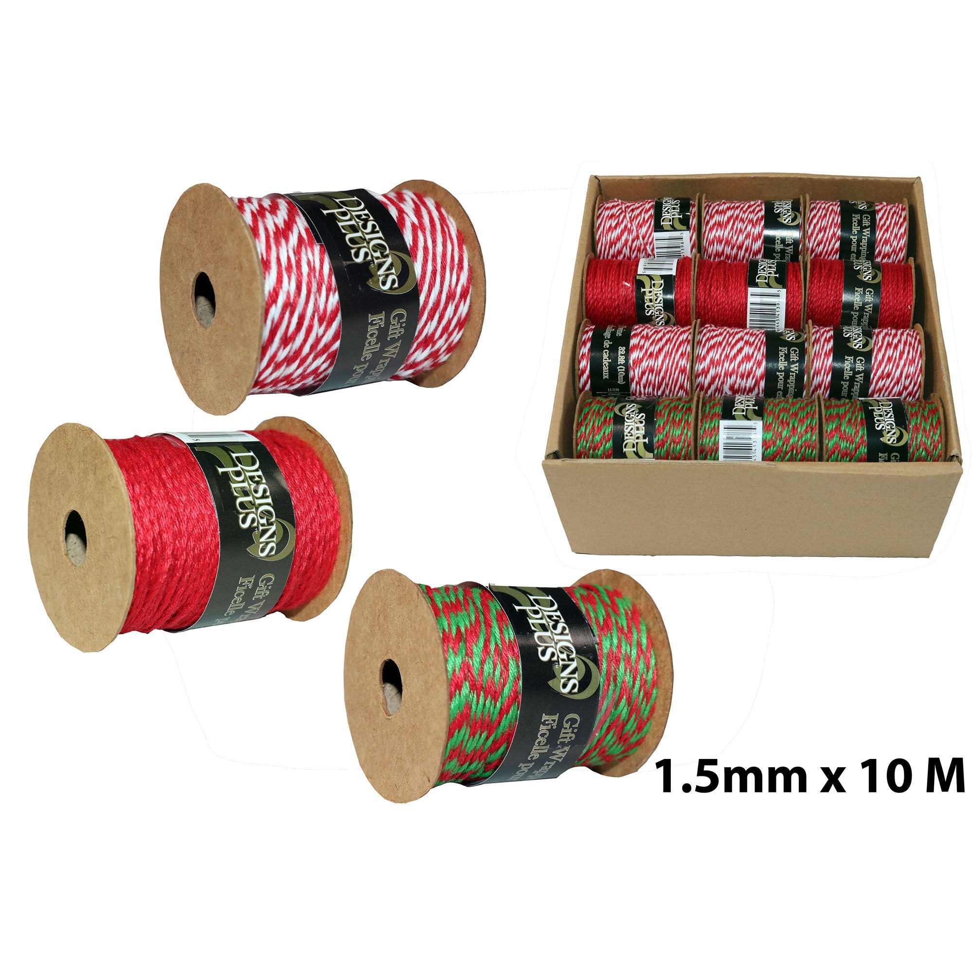 Christmas Gift Wrapping Cotton String 0.06x390in VRT