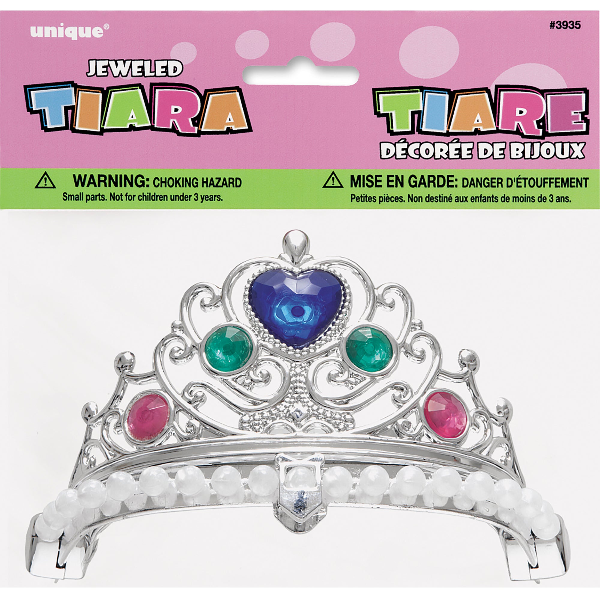 Jeweled Plastic Tiara - Gold or Silver