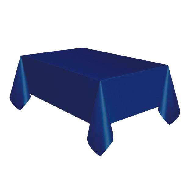 Plastic Table Cover True Navy Blue 54x108in