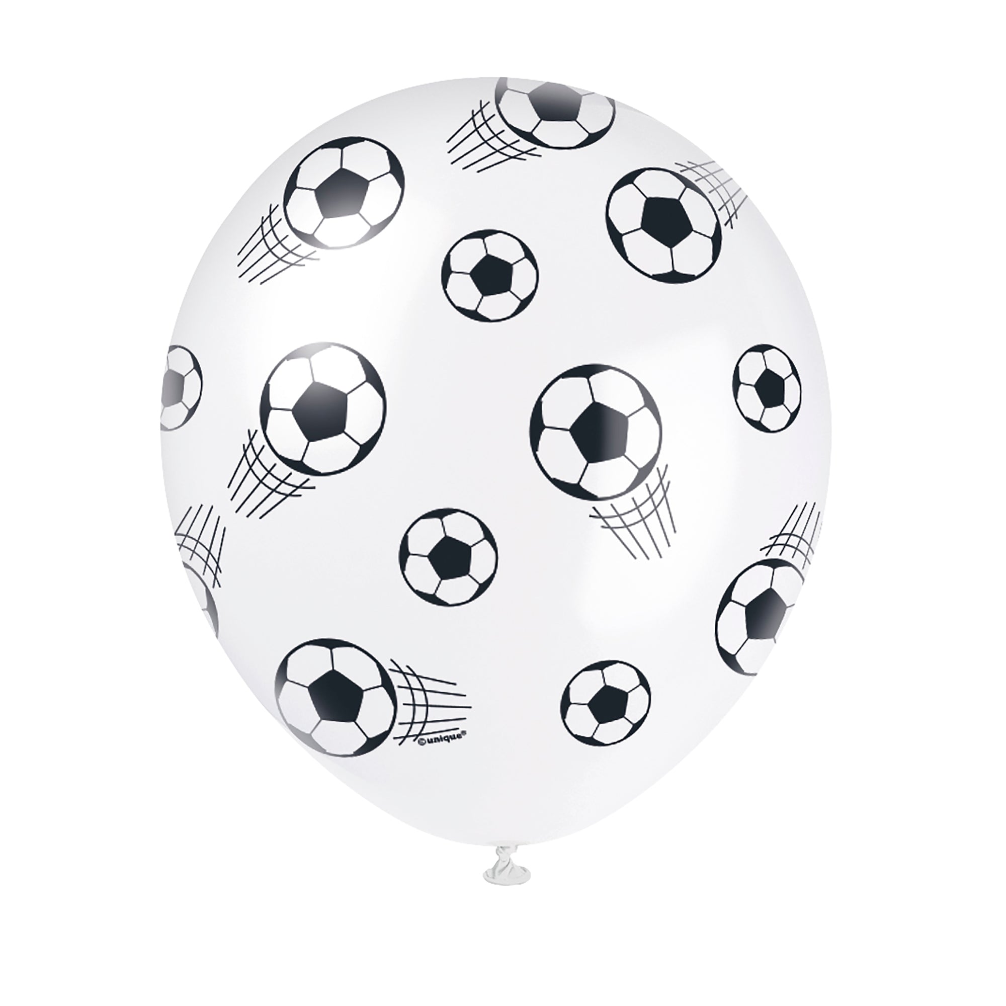 3D Soccer 5 Printed Latex Balloons 12in White and Green