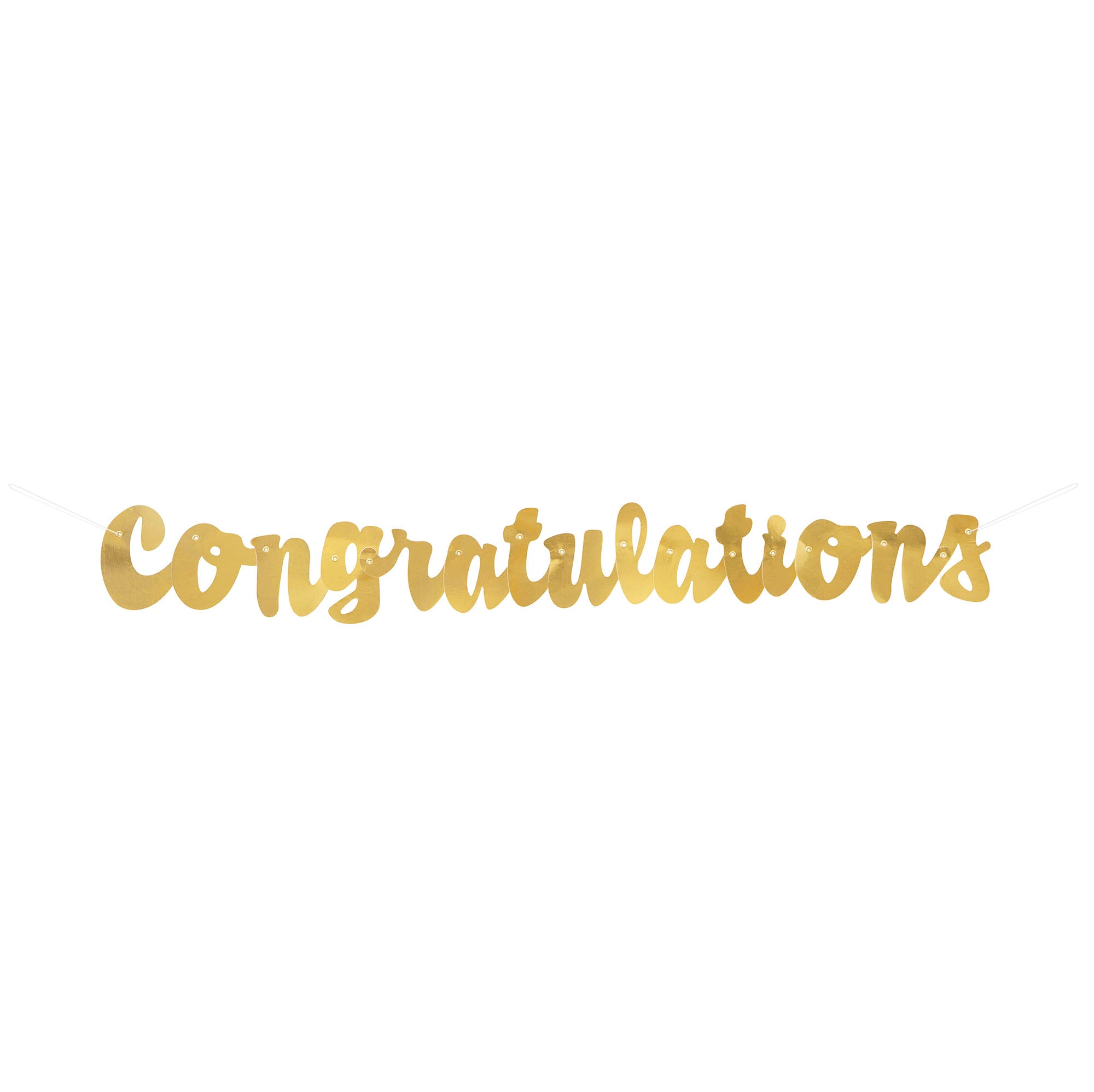 Gold Script Congratulations Jointed Paper Banner 3.5ft