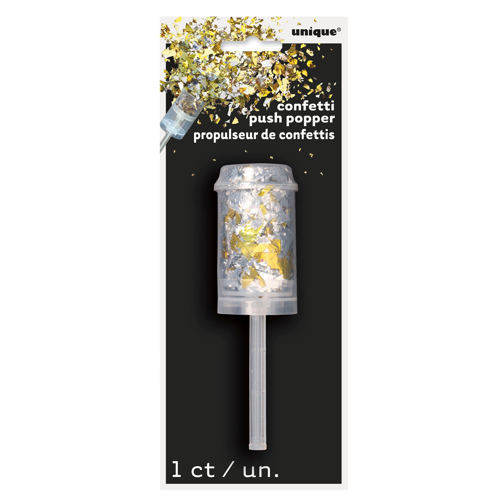 Gold and Silver Foil Confetti Push Popper