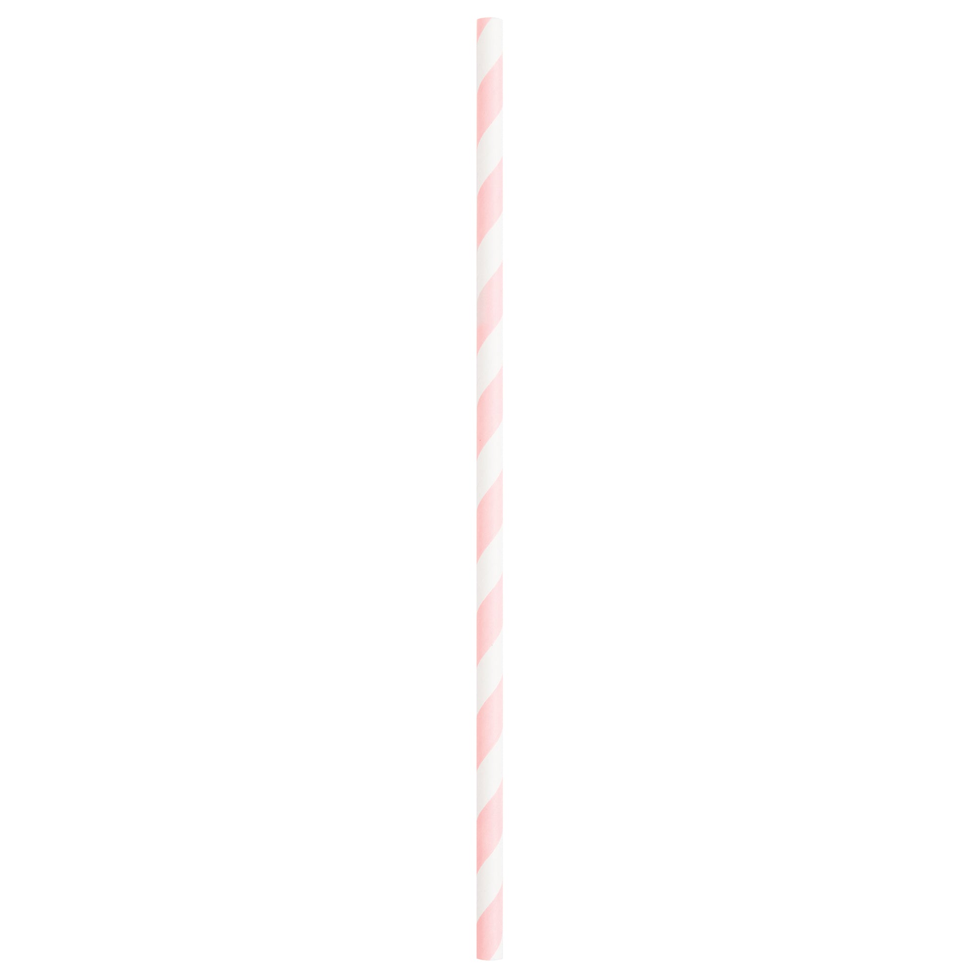 10 Paper Straws Lovely Pink and White