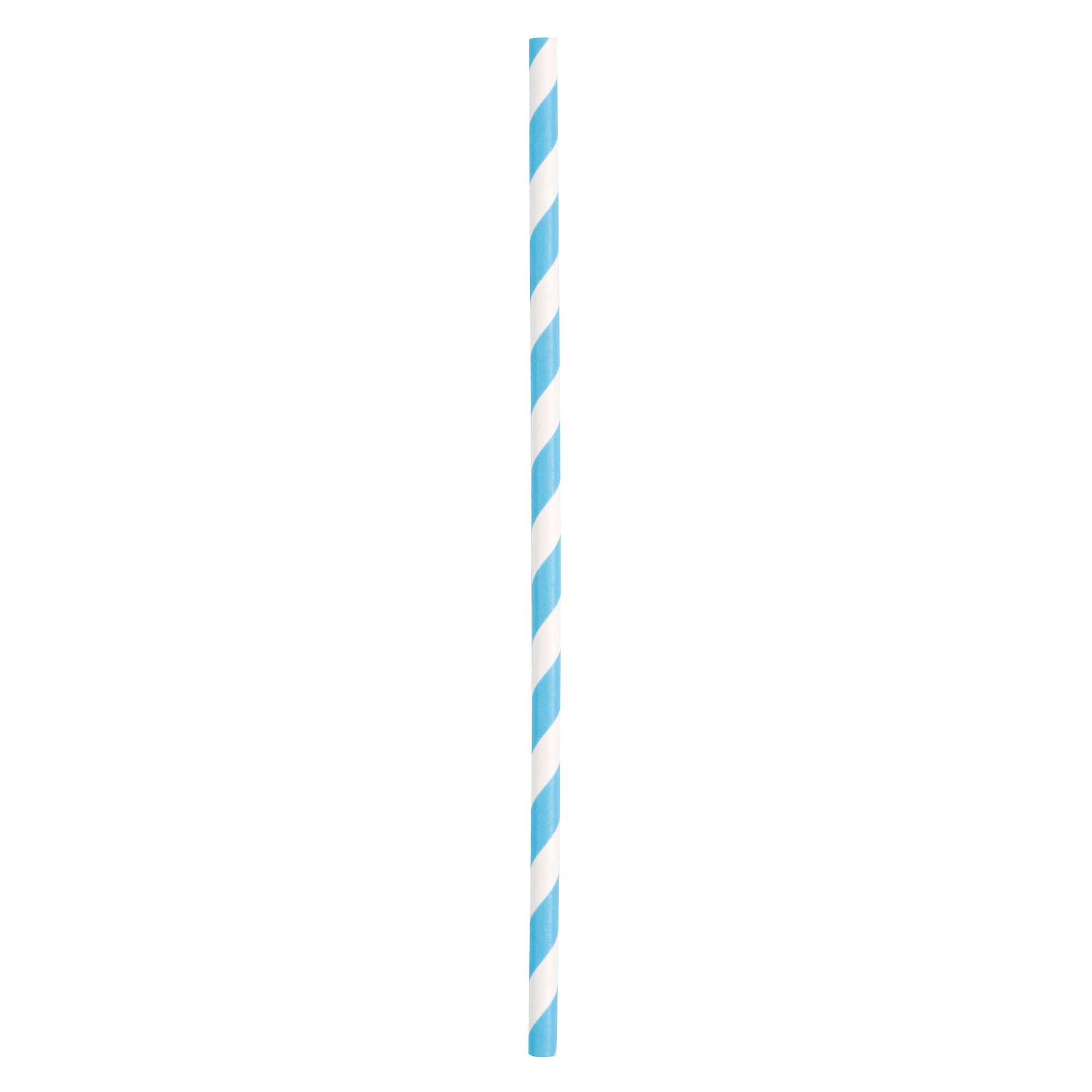 10 Paper Straws Powder Blue and White