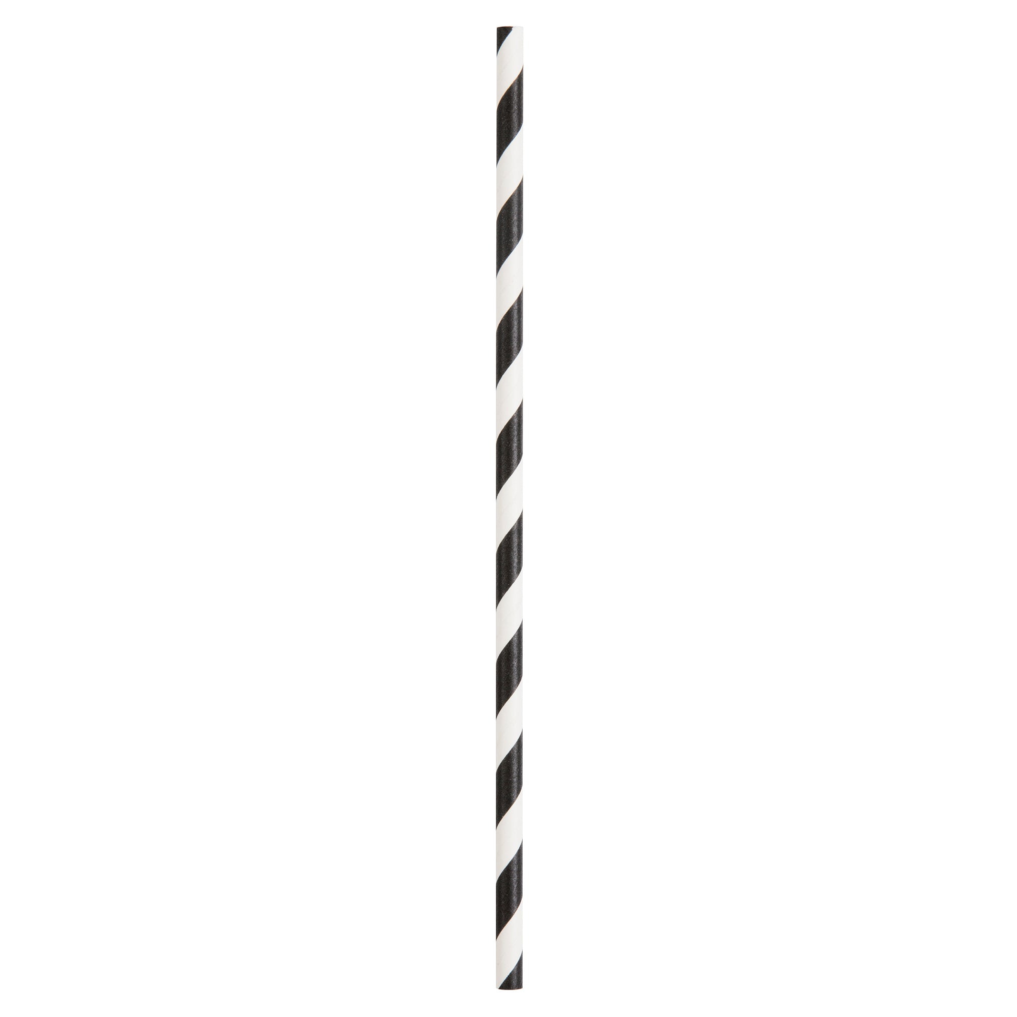 10 Paper Straws Midnight Black and White