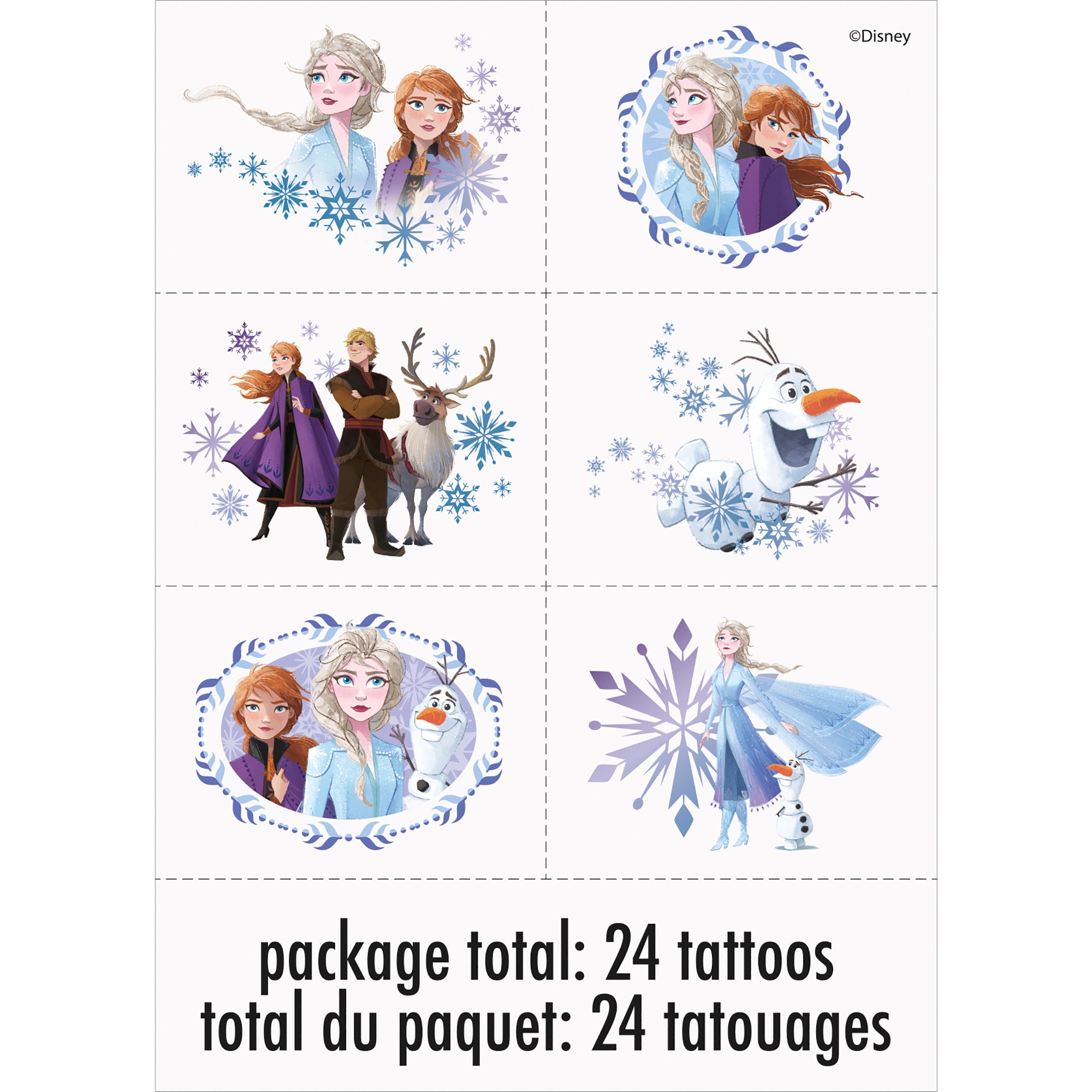 Frozen 2 24 Temporary Tattoos