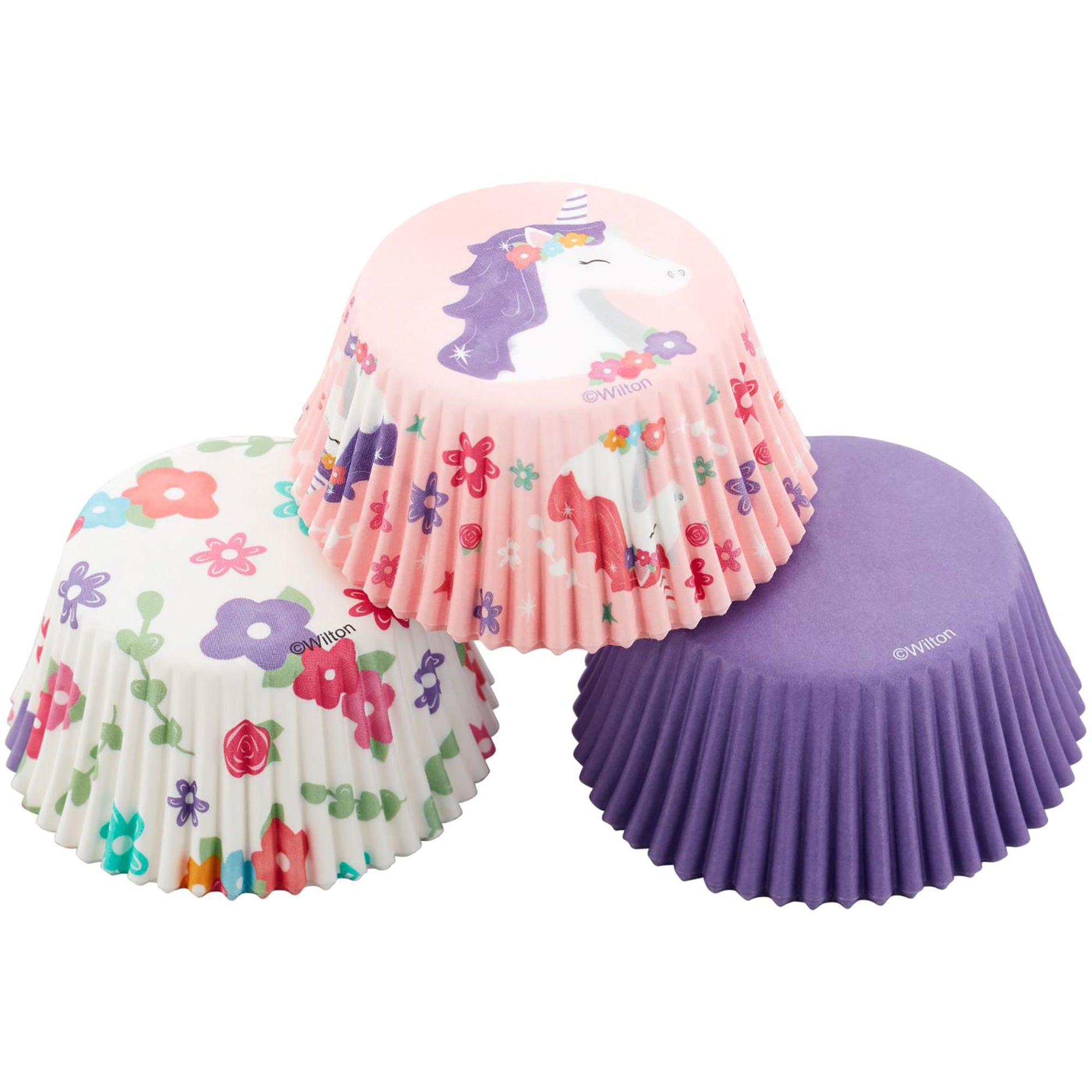 Wilton 75 Paper Baking Cups  Unicorn Violet (1) Printed (2) 2.5in