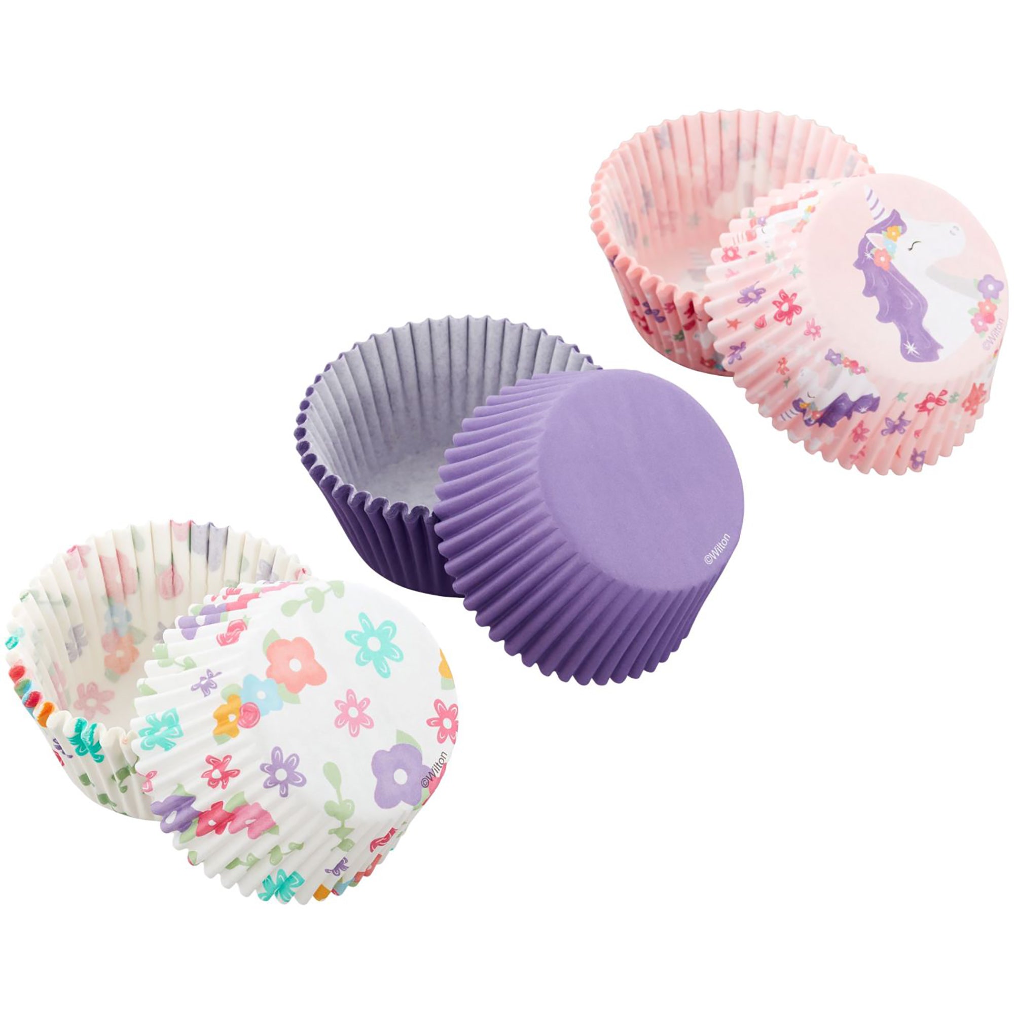 Wilton 75 Paper Baking Cups  Unicorn Violet (1) Printed (2) 2.5in