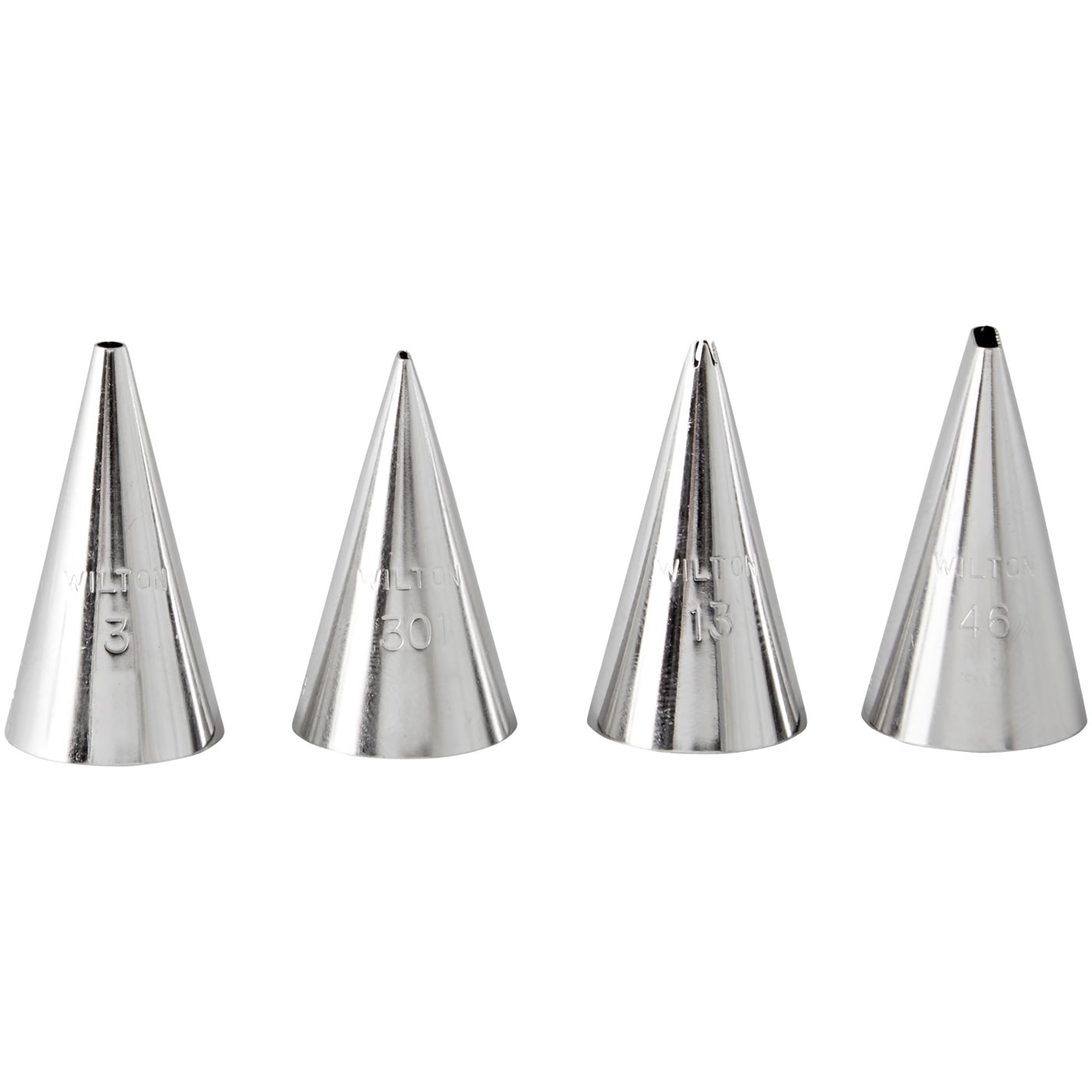 Wilton 4pcs Writing Tip Set - #3, #301, #13, #46  Stainless Steel