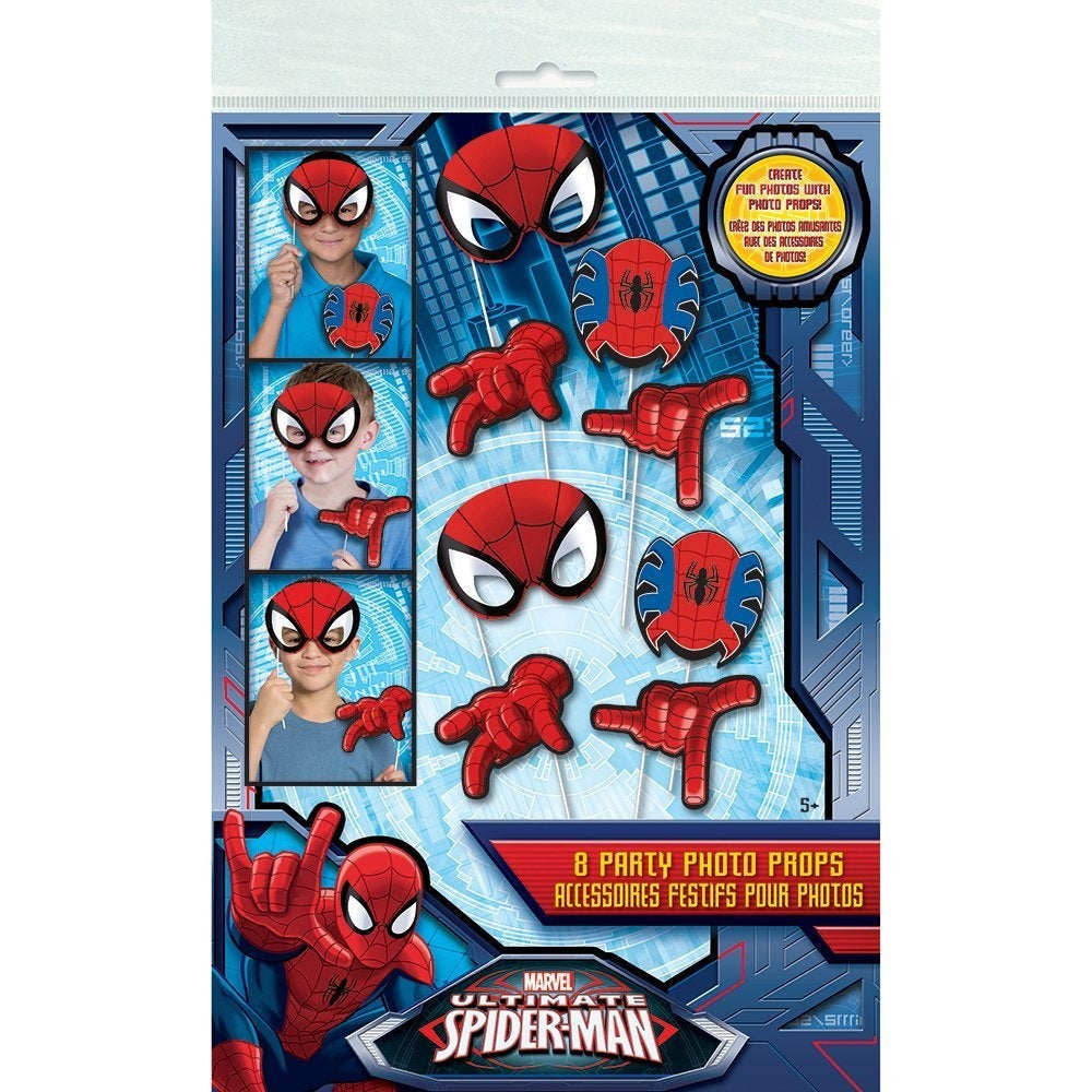 Spiderman 8 Party Photo Props