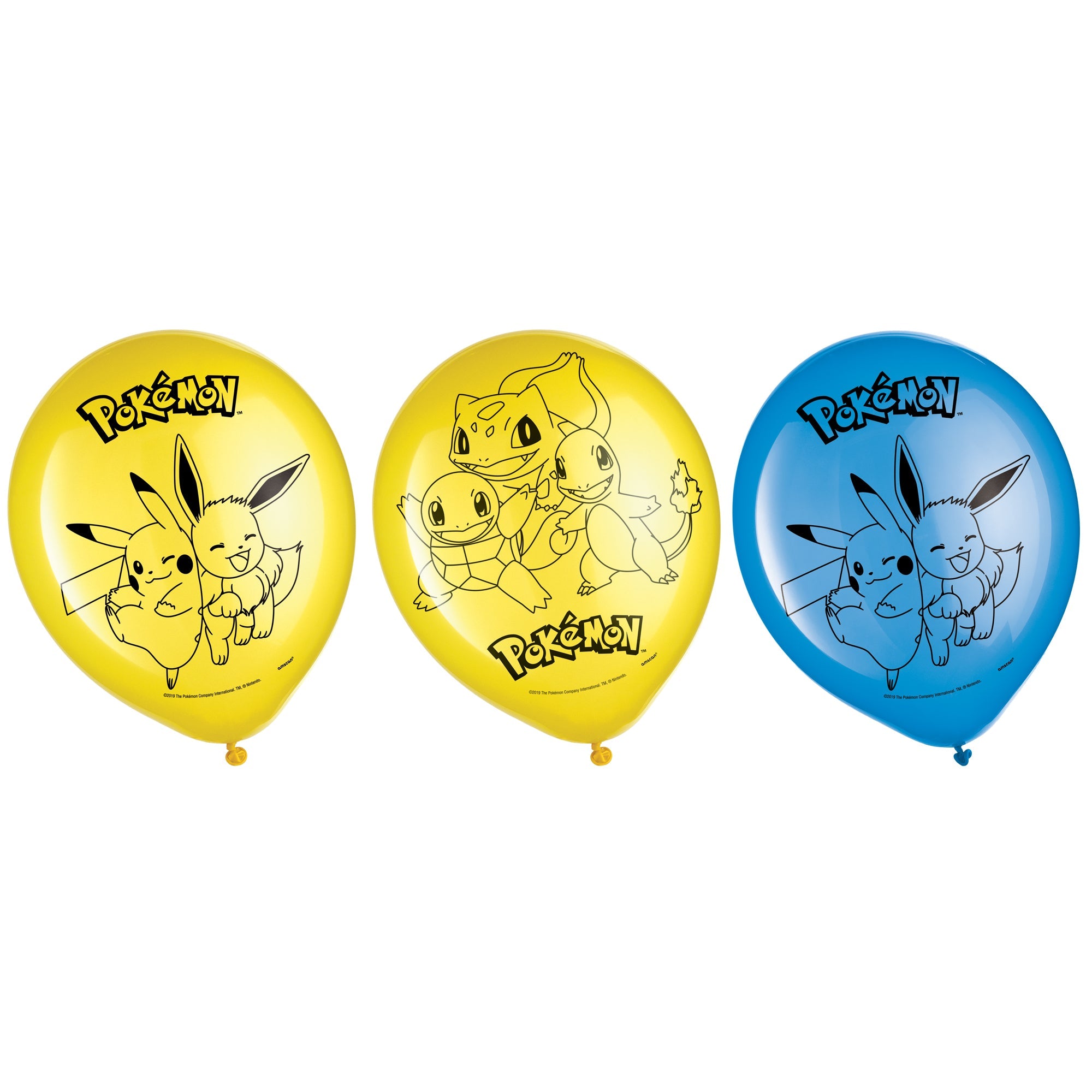 PokŽmon 6 Printed Latex Balloons 12in Asst Colors