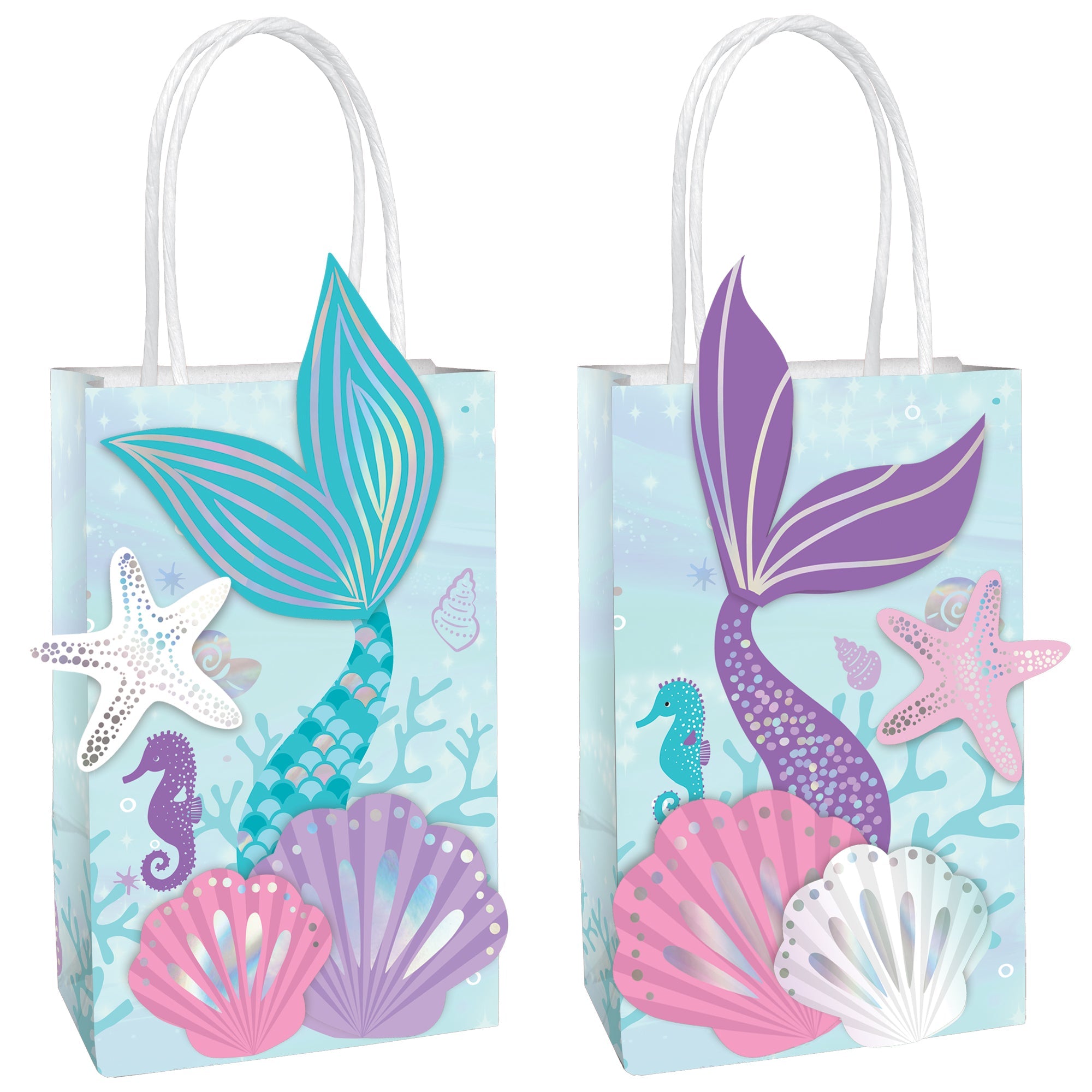 Shimmering Mermaids 8 Create Your Own Bags  Foil Paper  8.5x5.25x3.25in