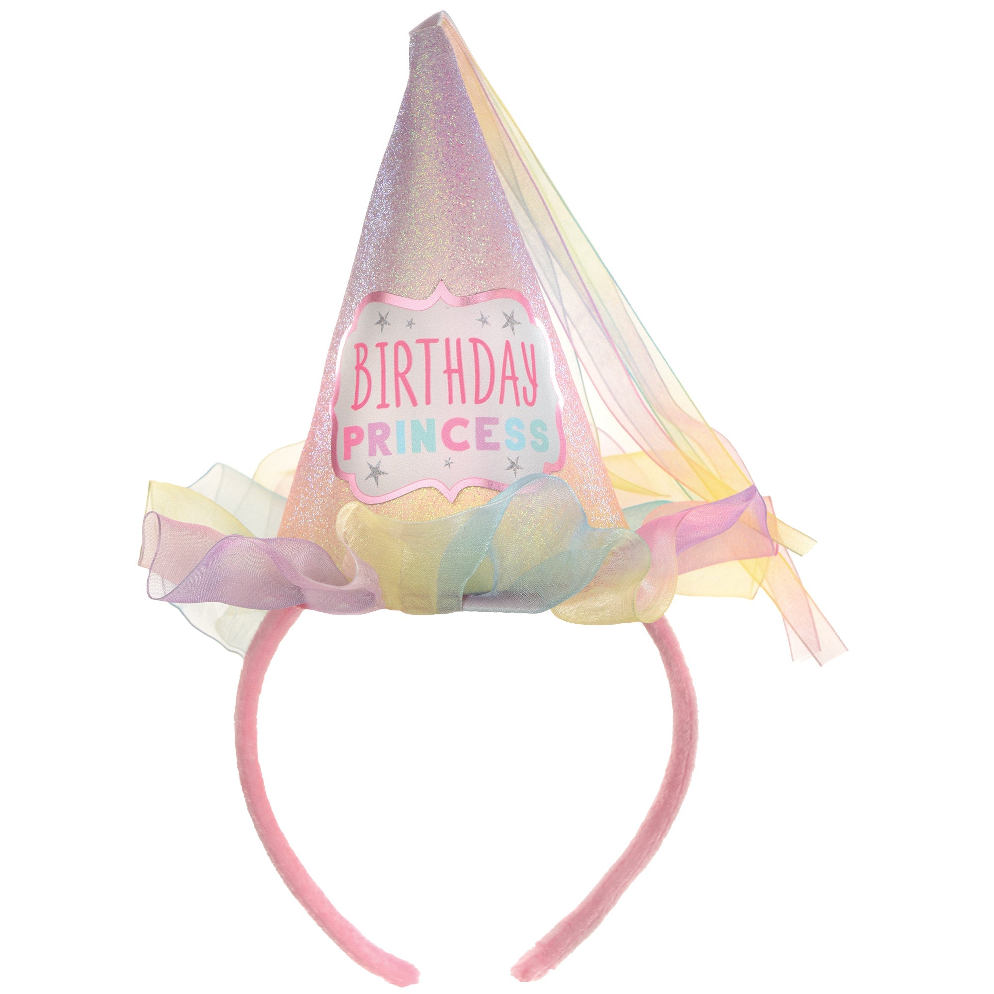 Pastel Party Cone Hat Headband  10x7in