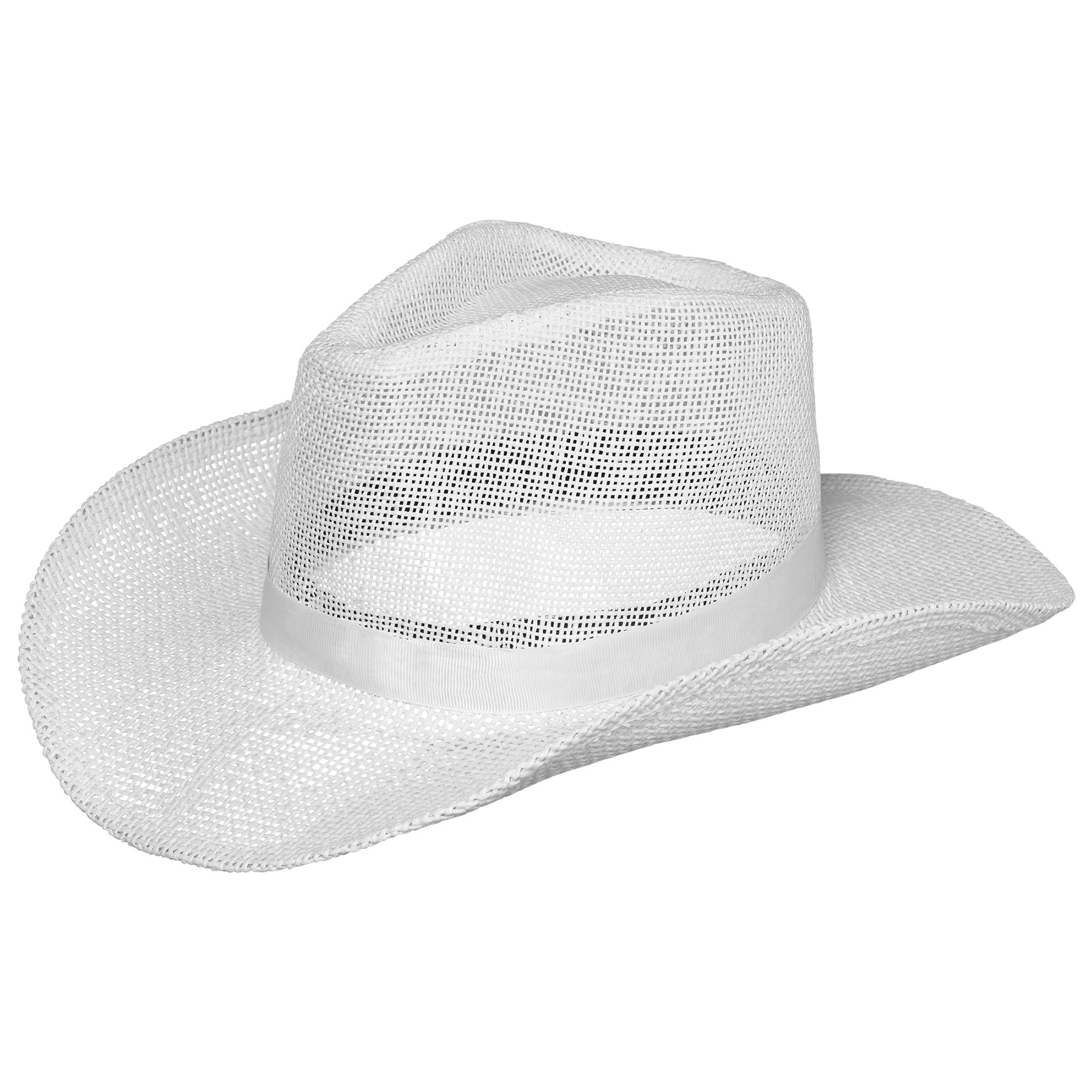 Halloween Straw Cowboy Hat White 5x15in