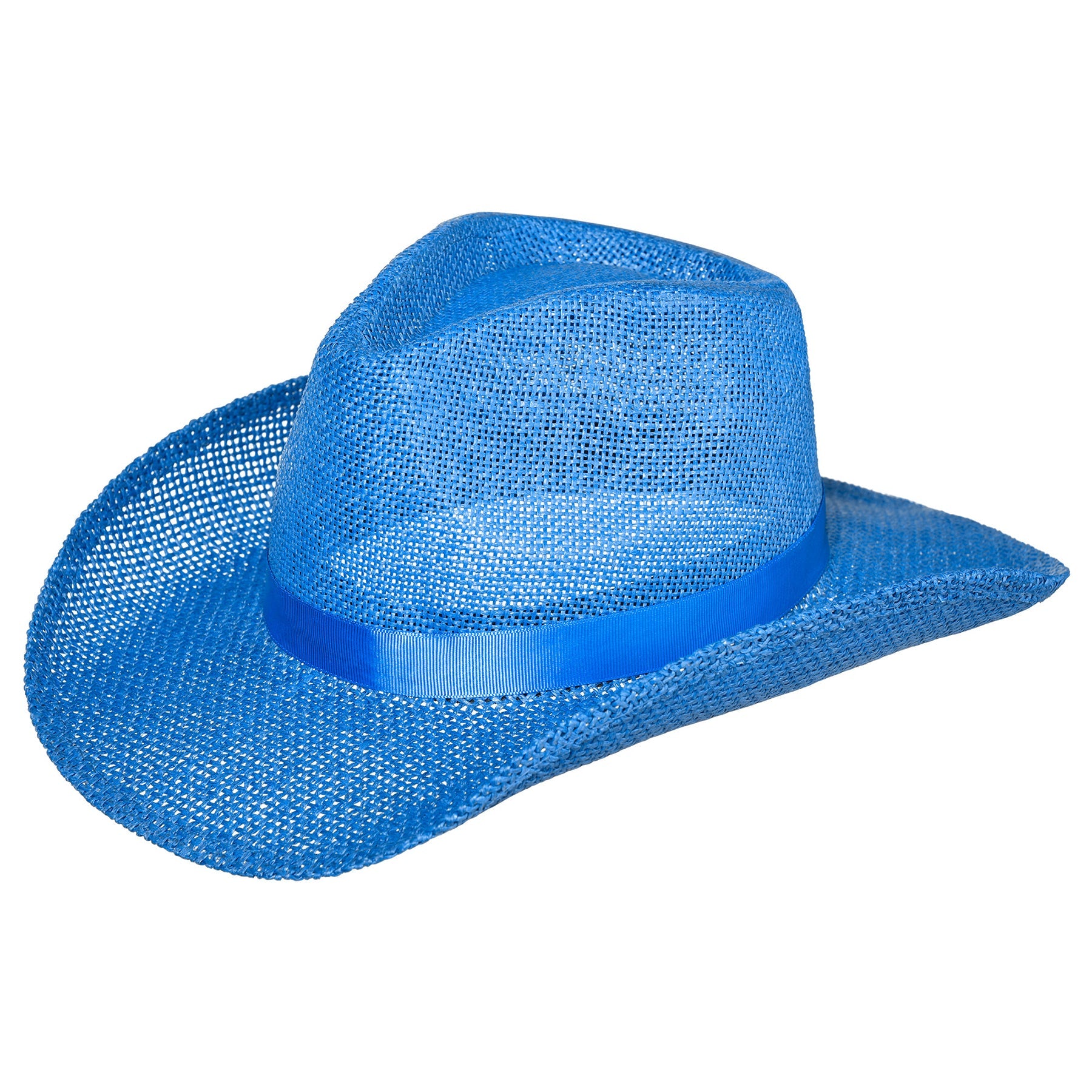 Halloween Straw Cowboy Hat Blue 5x15in