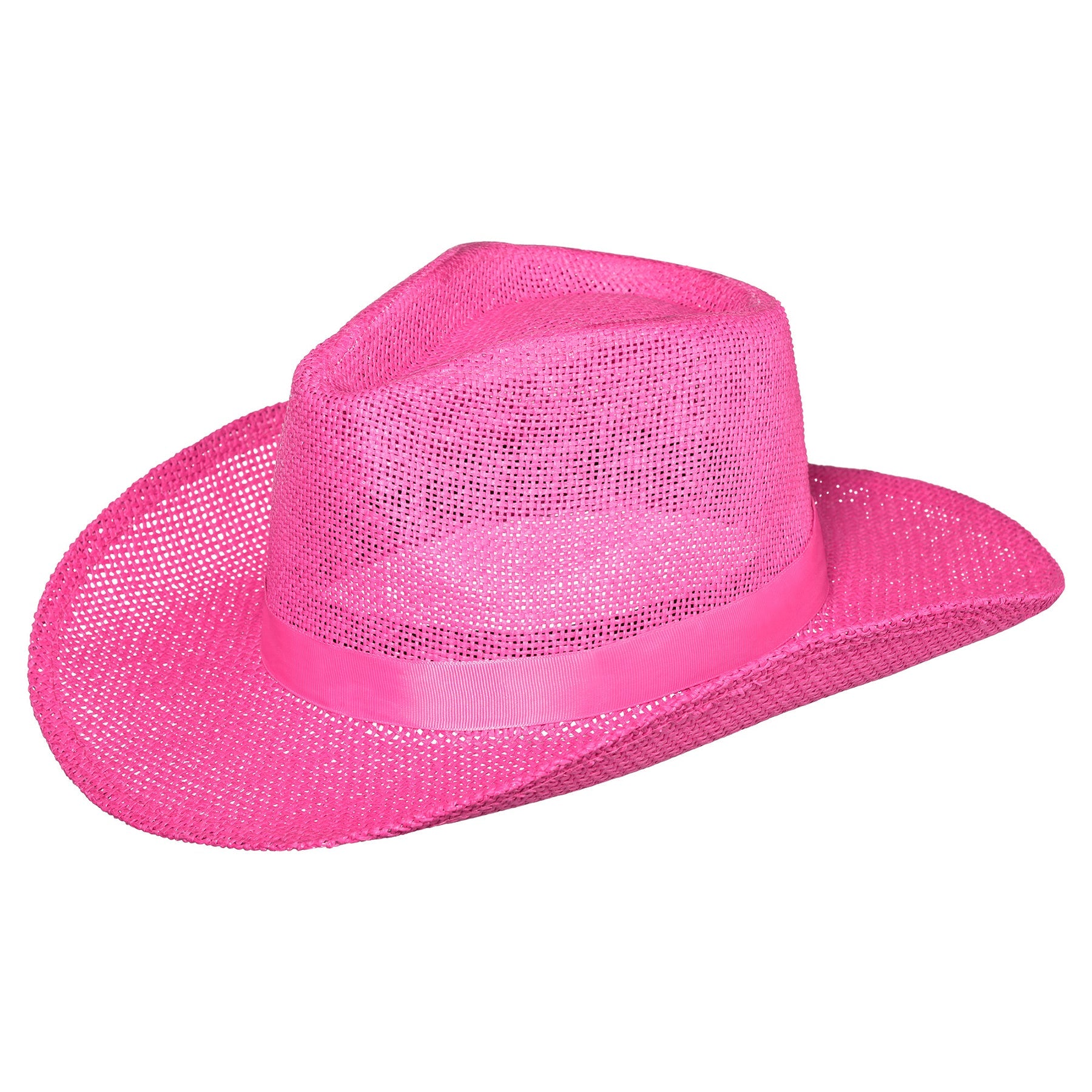 Halloween Straw Cowboy Hat Pink 5x15in