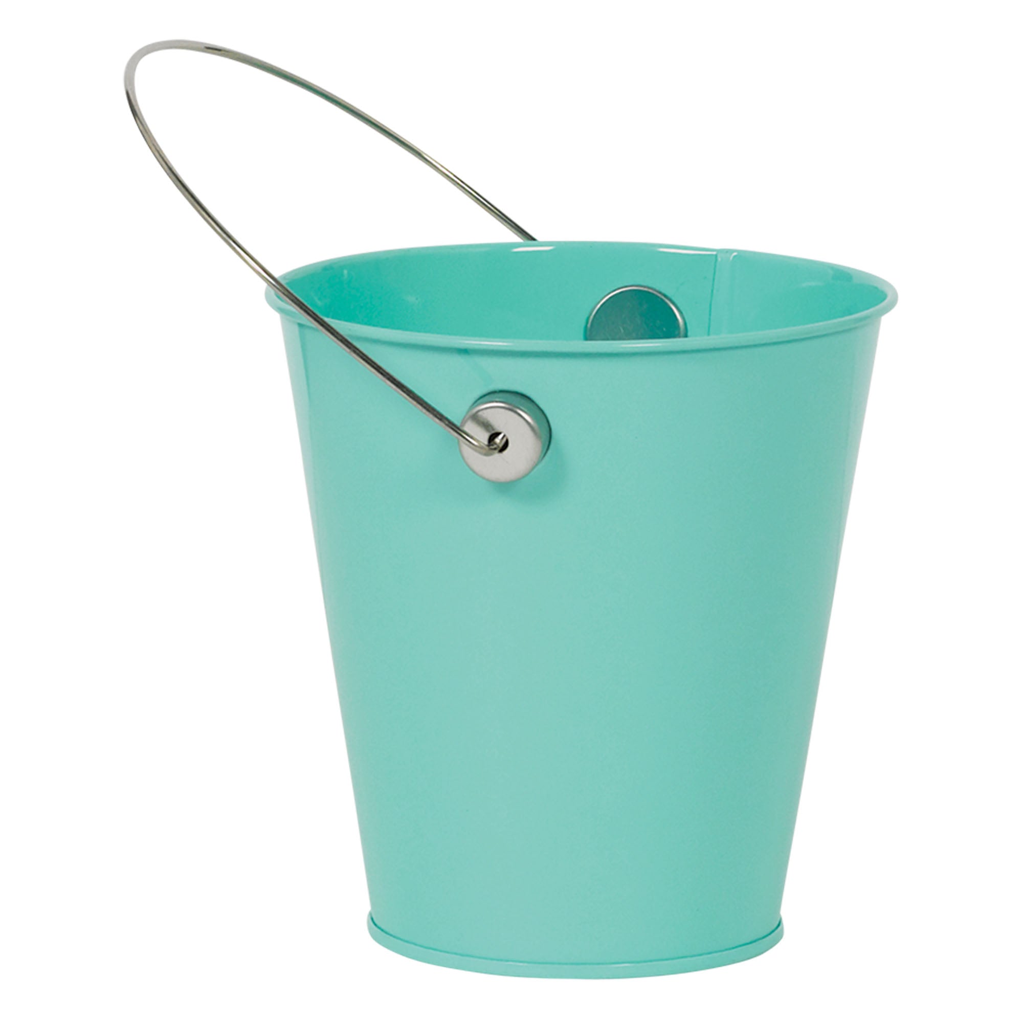 Metal Bucket with Handle  Robin Egg  4.5in