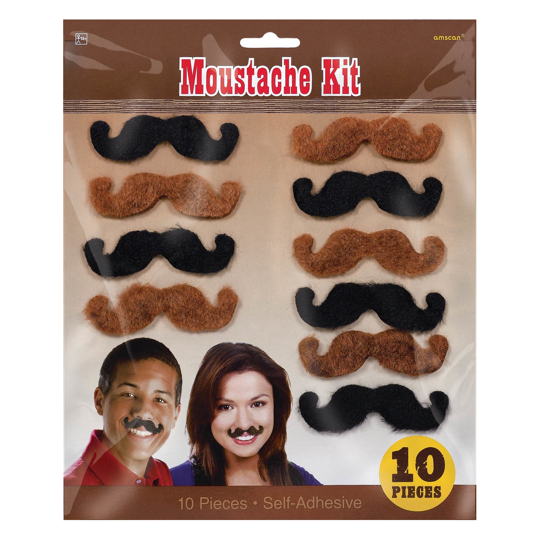 Halloween 10 Western Plush Mustaches 1x3.25in