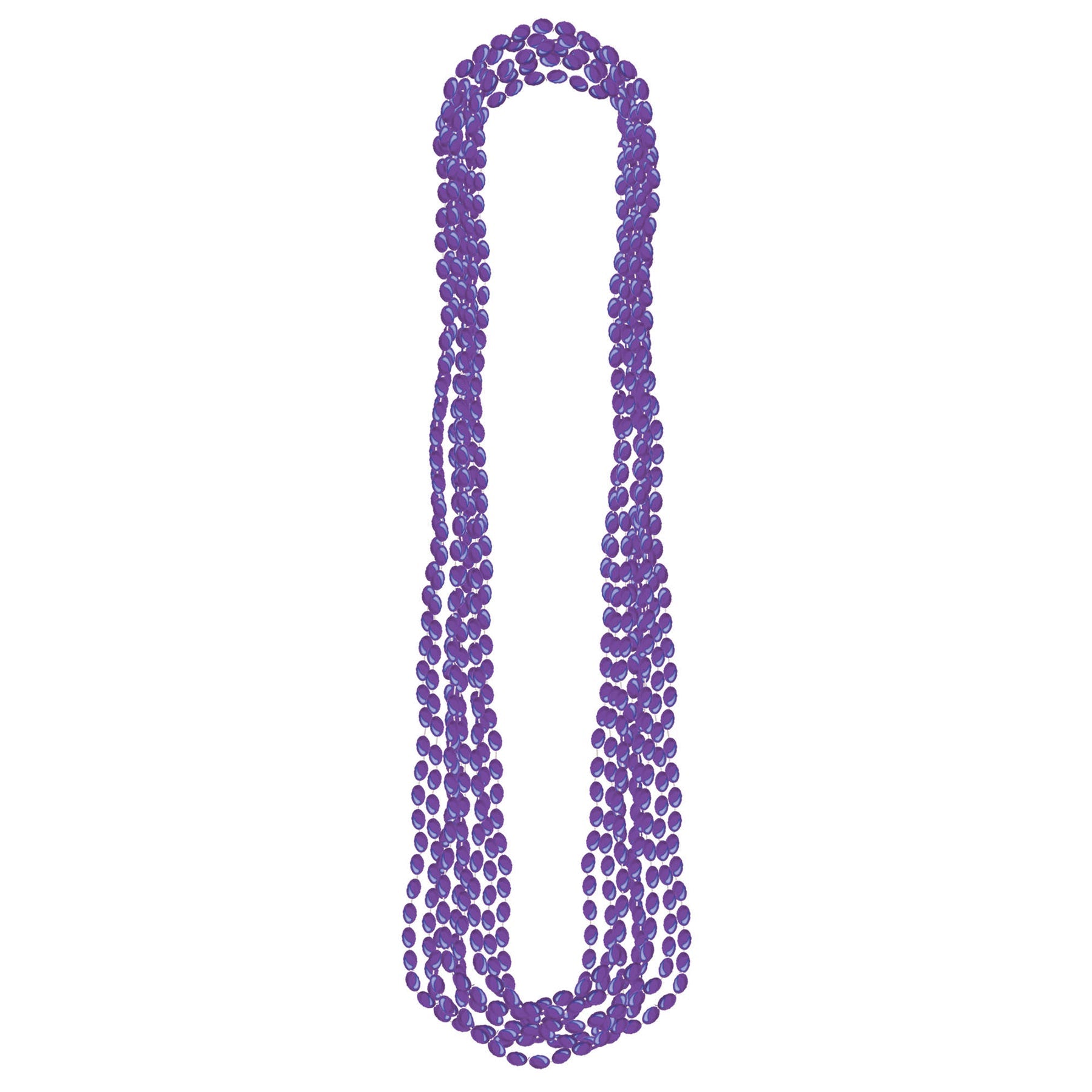 Halloween 8 Purple Metallic Bead Necklaces 30in