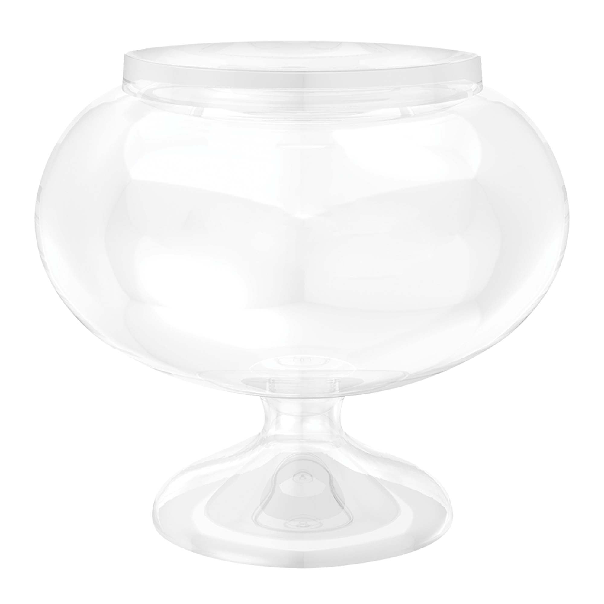 Short Round Pedestal Jar  Plastic Clear  6.25in