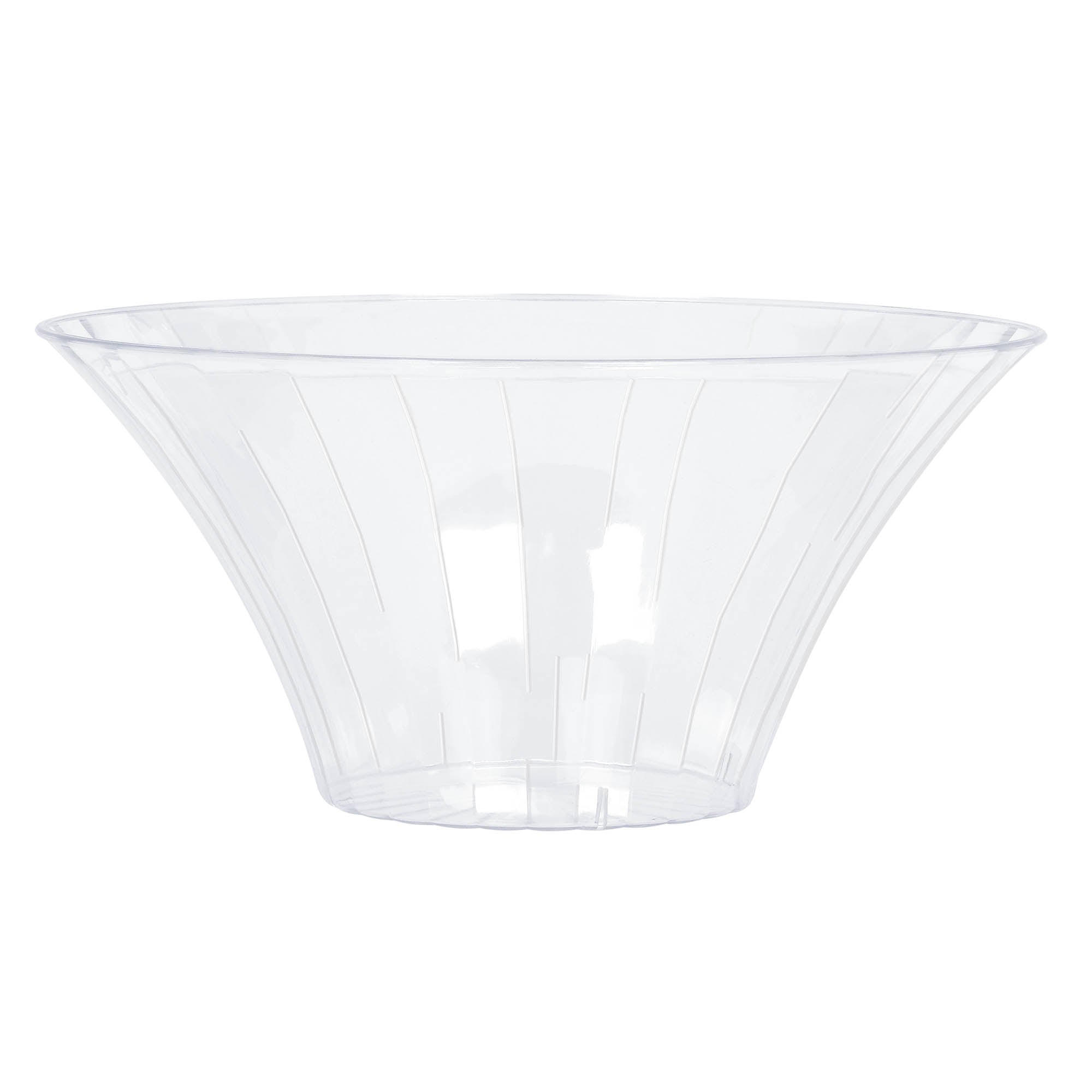 Plastic Flared Bowl  Medium Clear  7in