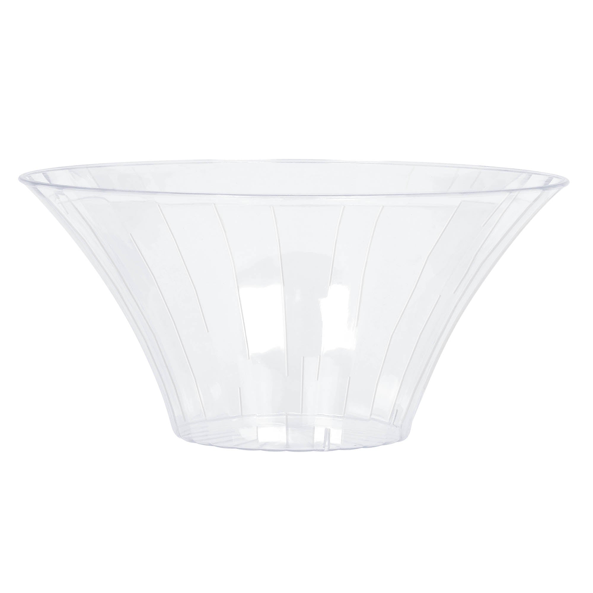 Plastic Flared Bowl  Large  Clear  9in