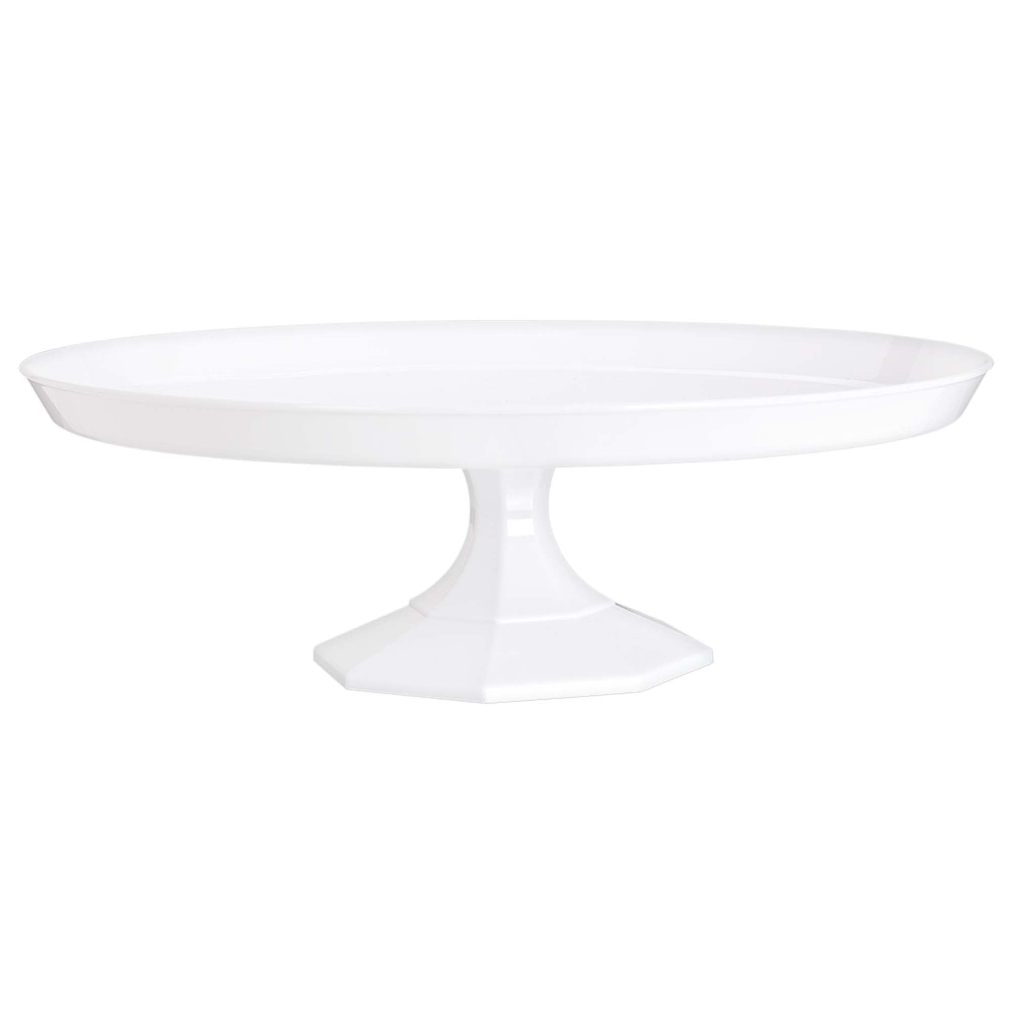 Medium Dessert Stand  Plastic  Frosty White  11.5in