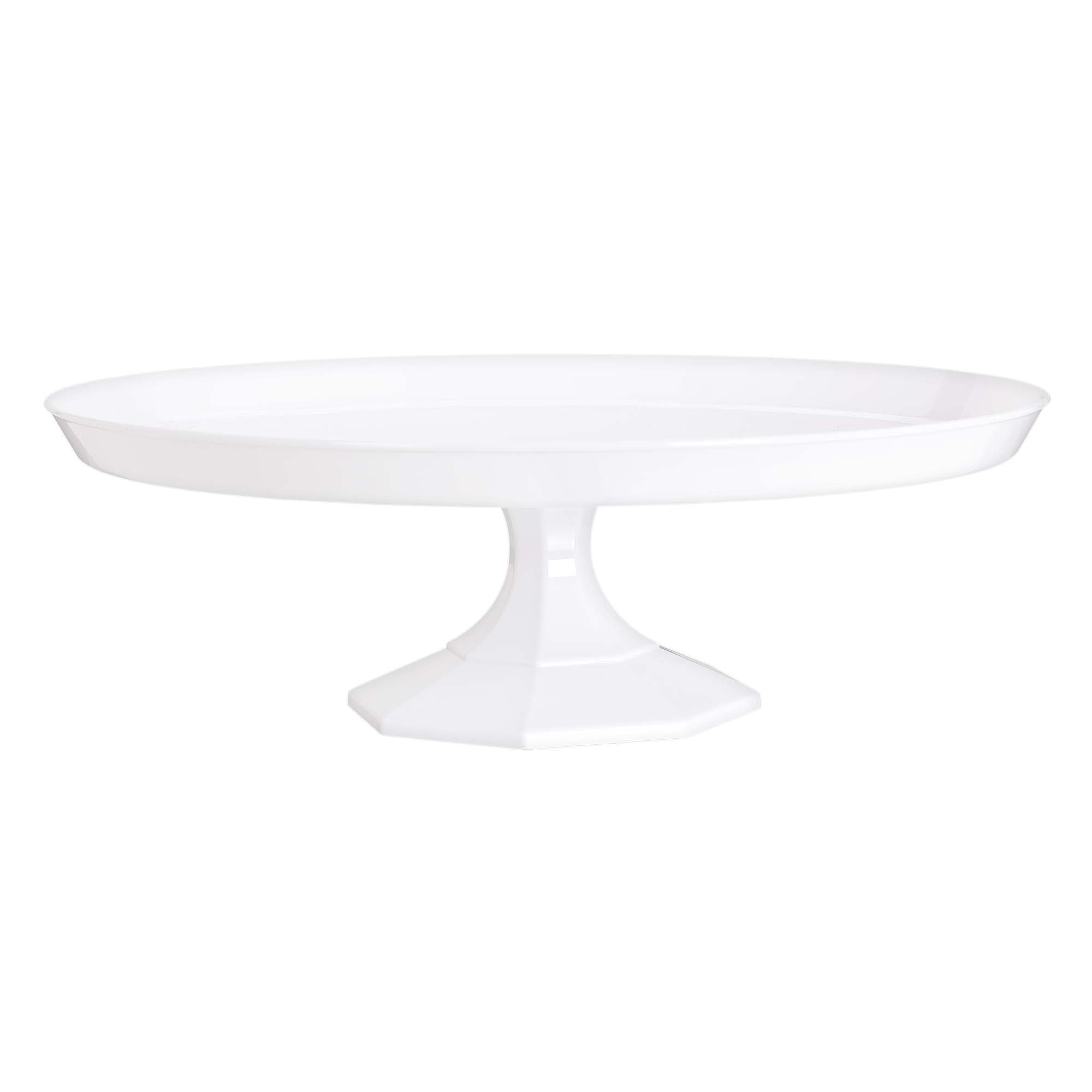 Large Dessert Stand  Plastic  Frosty White  13.25in