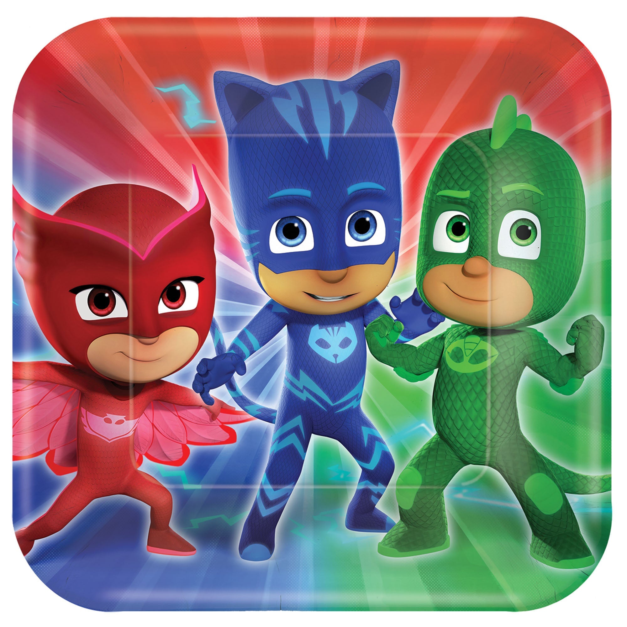 PJ Masks 8 Square Paper Plates  9in