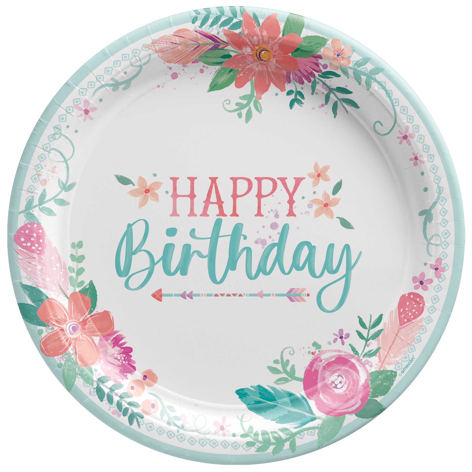 Free Spirit 8 Round Paper Plates  9in