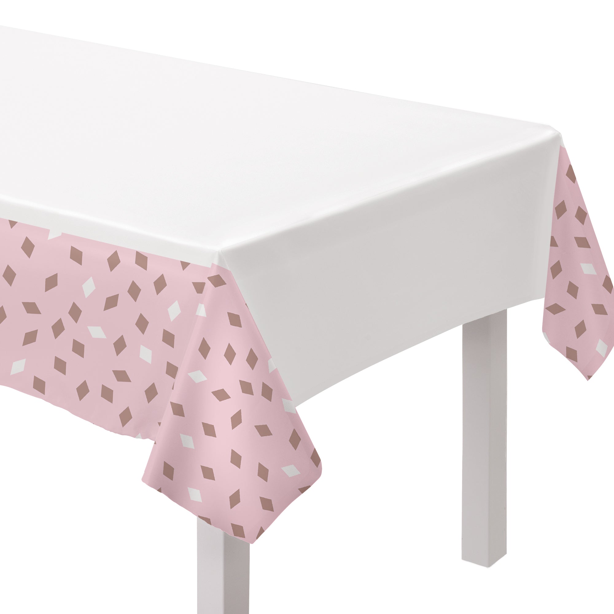 Blush Birthday Plastic Table Cover  54x96in