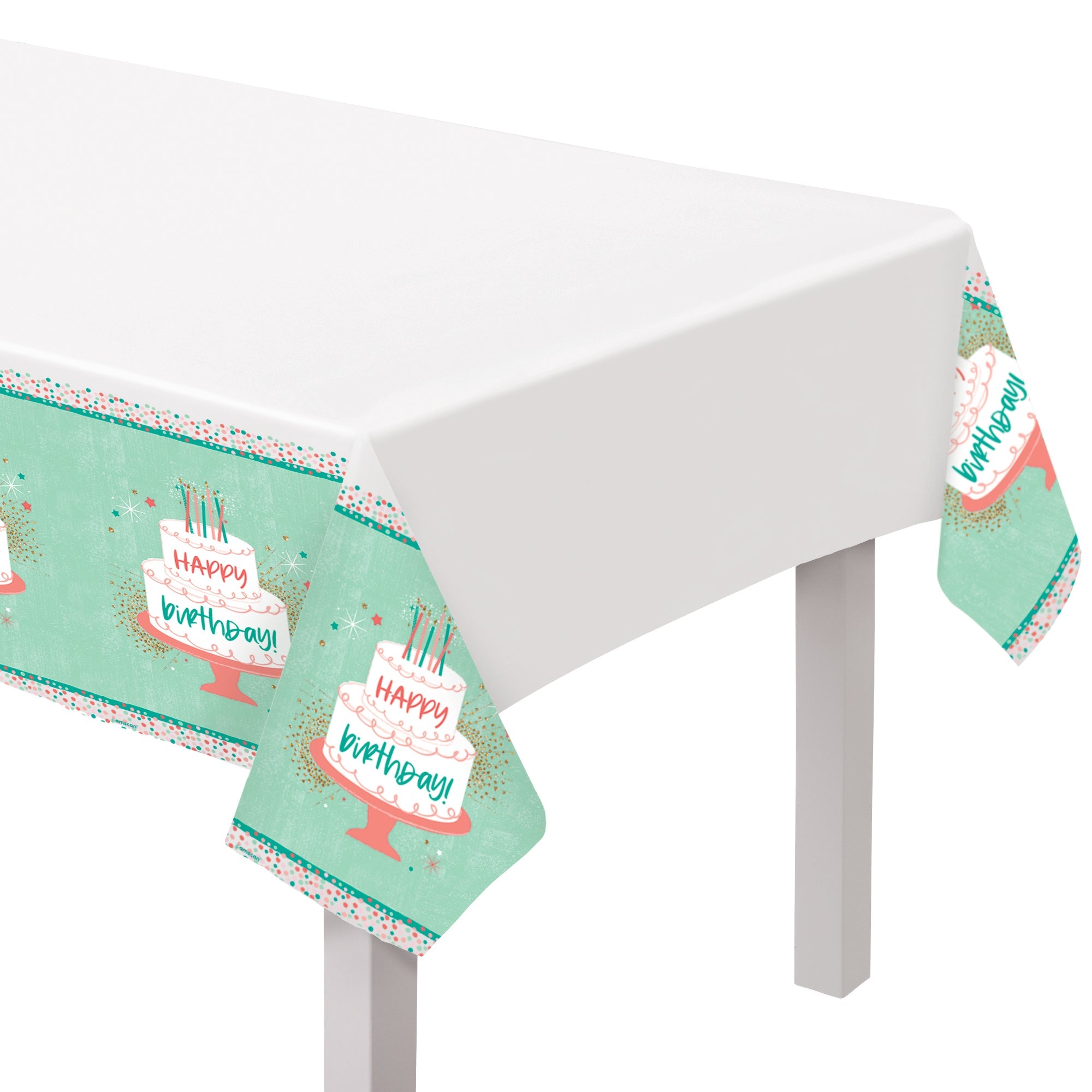 Happy Cake Day Plastic Table Cover  54x96in