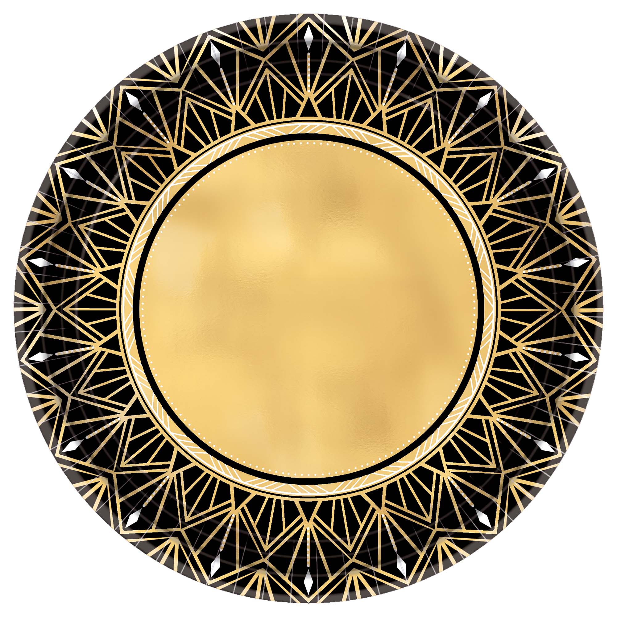 Glitz & Glam  8 Round Paper Plates   10.5in