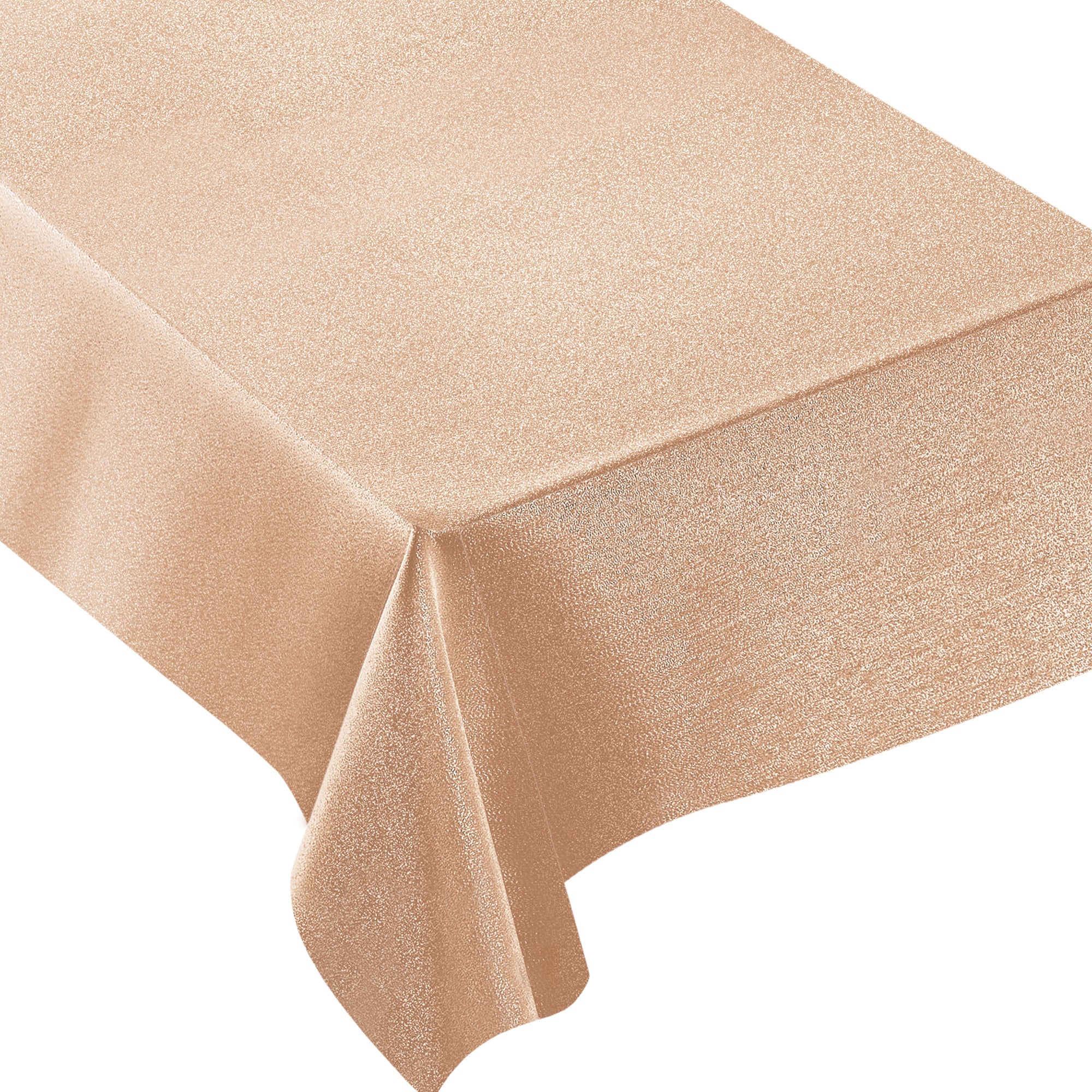 Metallic Fabric Table Cover  Rose Gold  60x84in