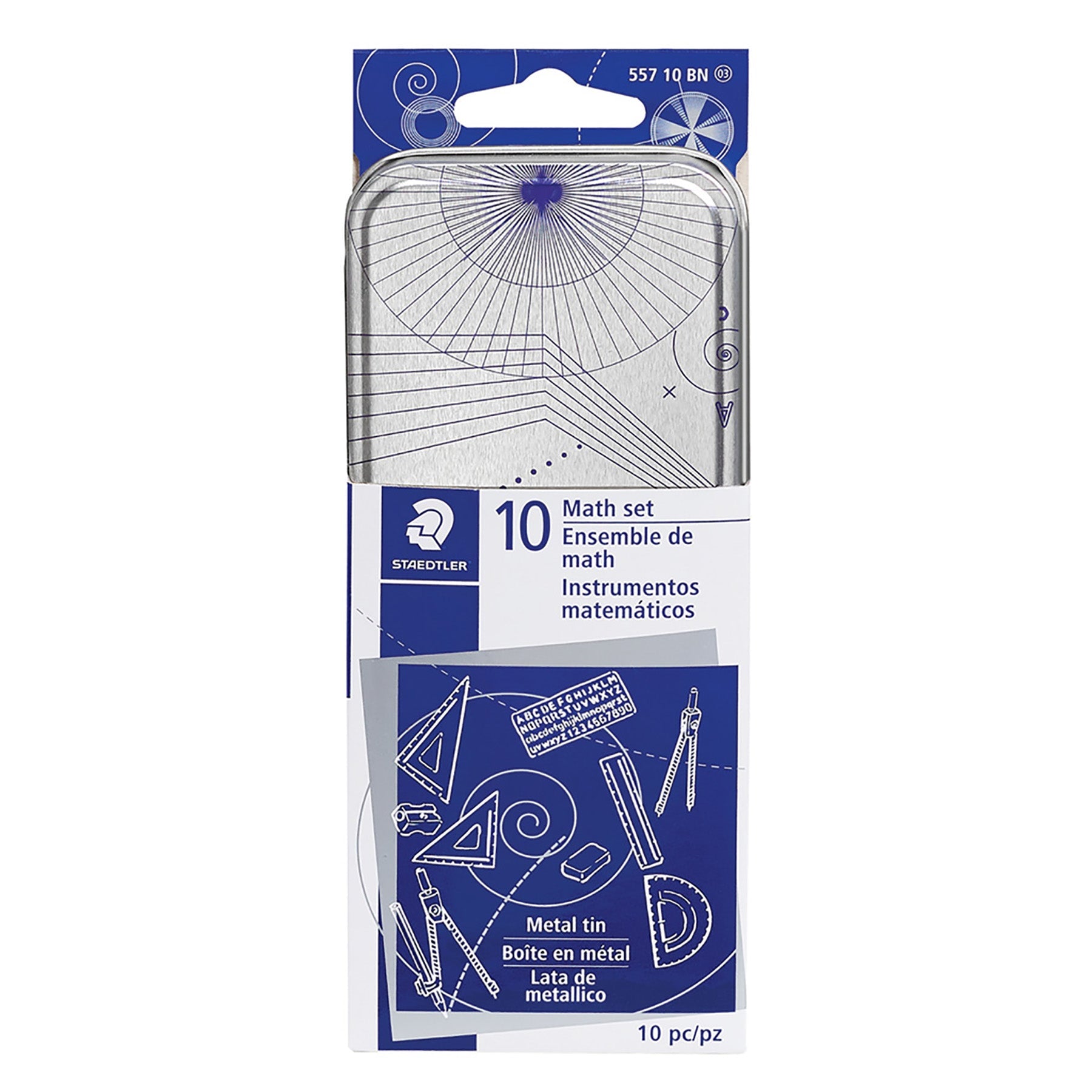 Staedtler 10pcs  Math and Geometry Set in Metal Tin