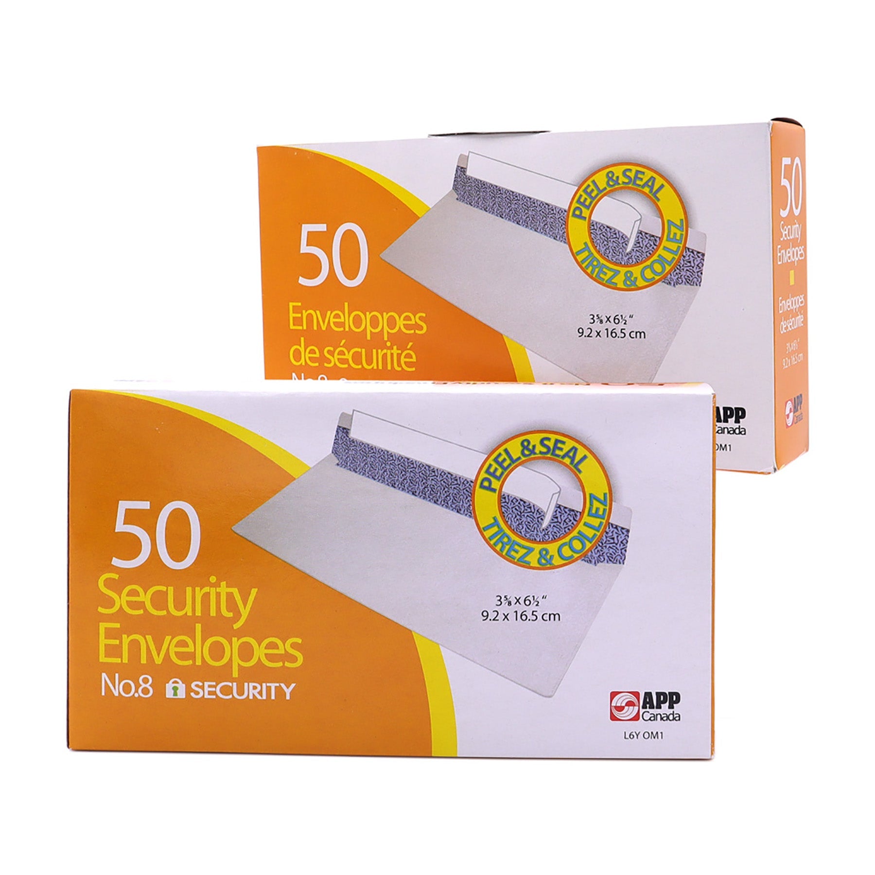 APP 50 Security Envelopes Peal & Seal Kraft no 8 3.62x6.5in