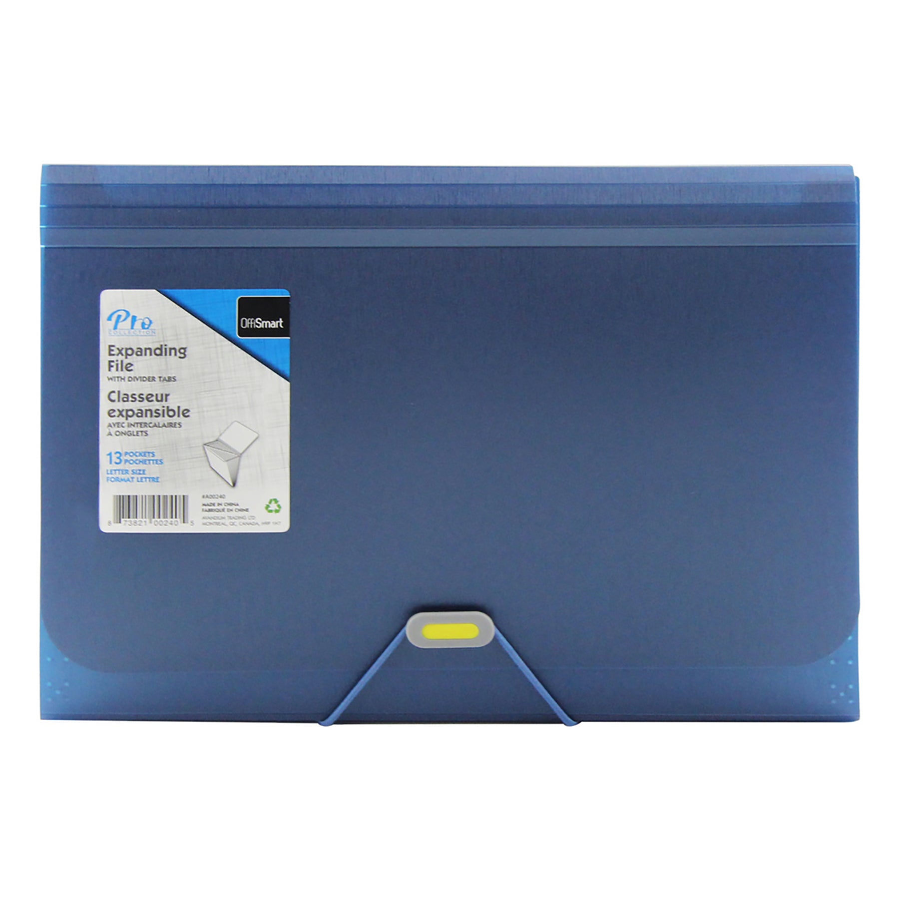 Offismart Expanding File Metallic Blue 13 Pockets Plastic 13x9.25x1in