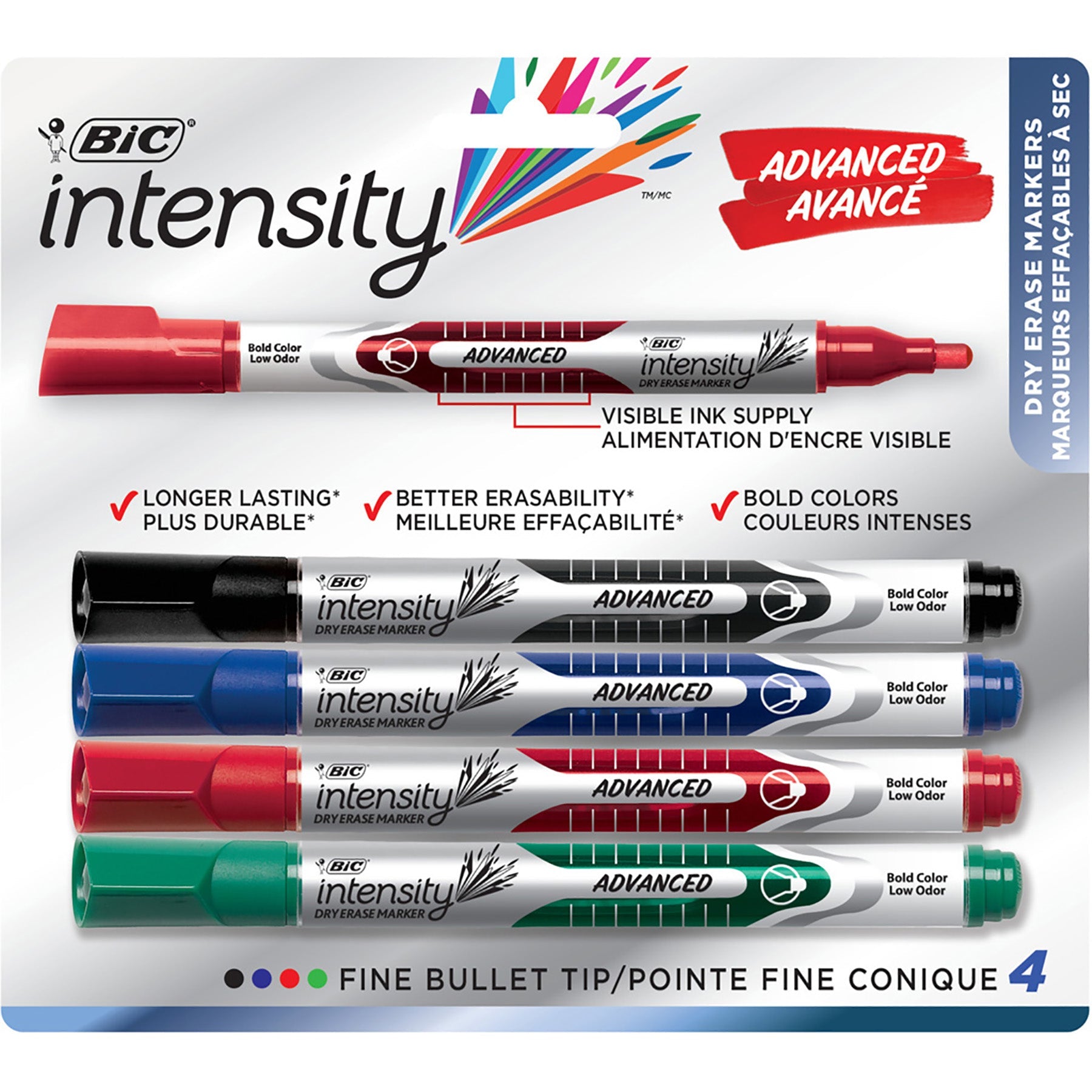 Bic Intensity 4 Dry Erase Markers Bullet Tip 