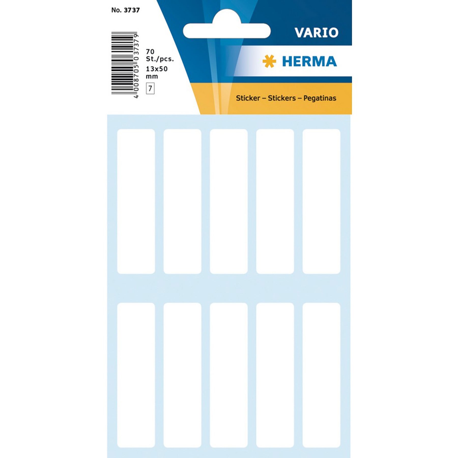 Herma Vario 7 Sheets Rectangular Labels White 0.4x1.9in each 