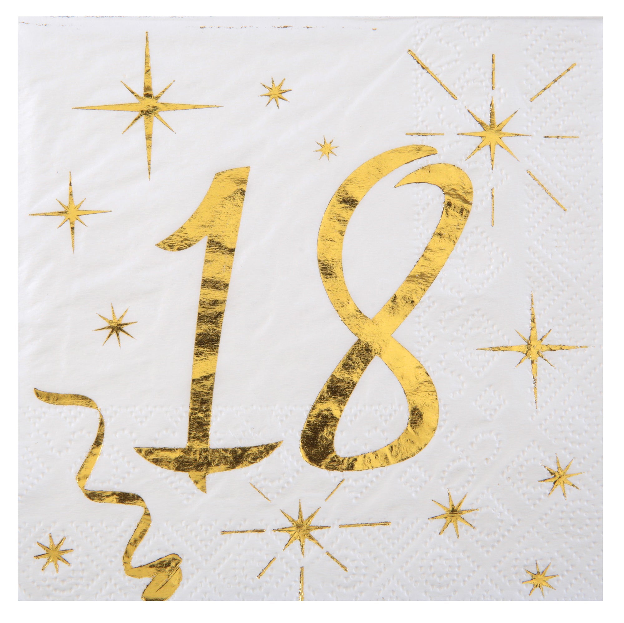 Age 18 20 Beverage Napkins Gold  10x10in