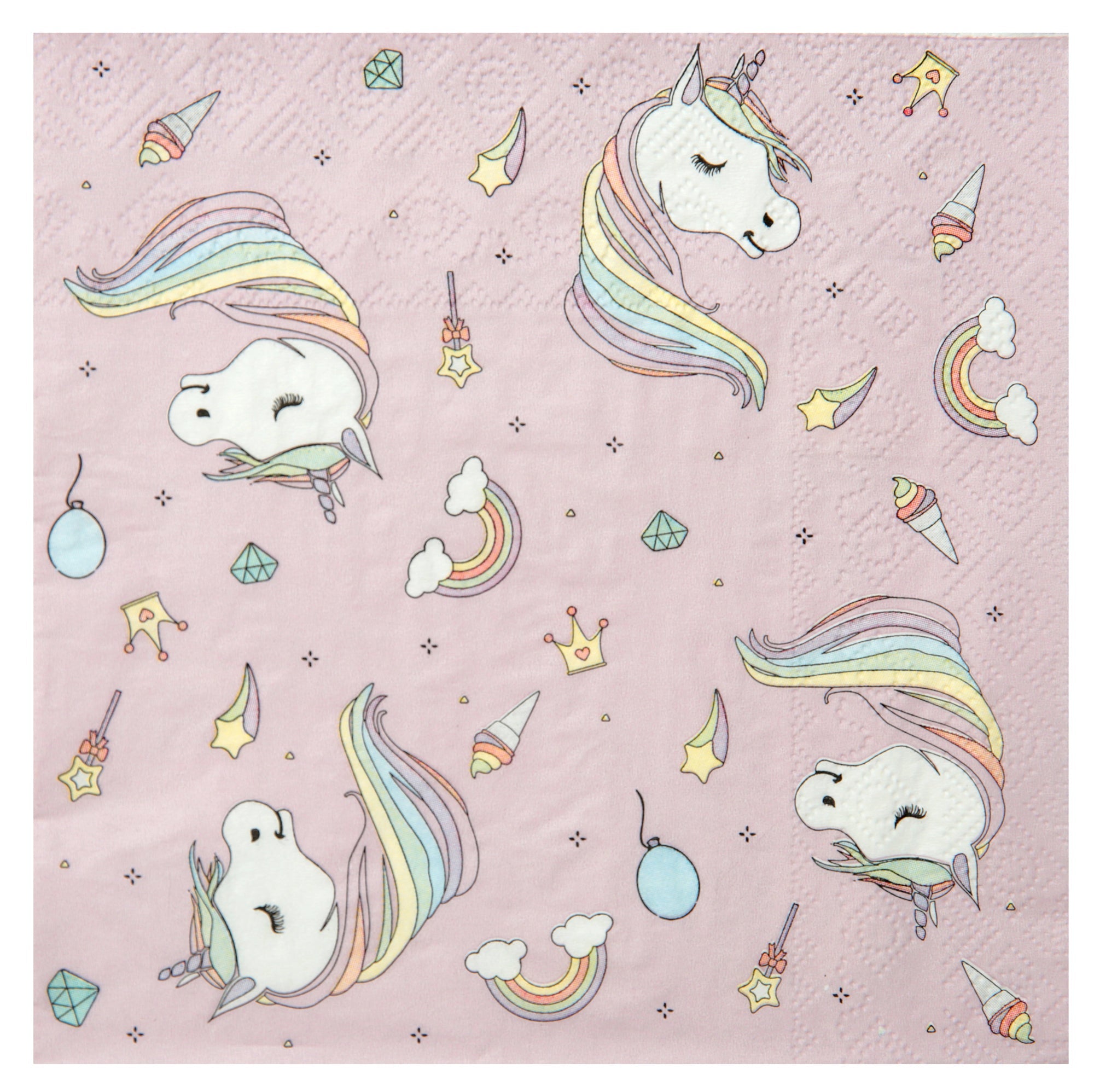 Unicorn 20 Luncheon Napkins Pink 13x13in