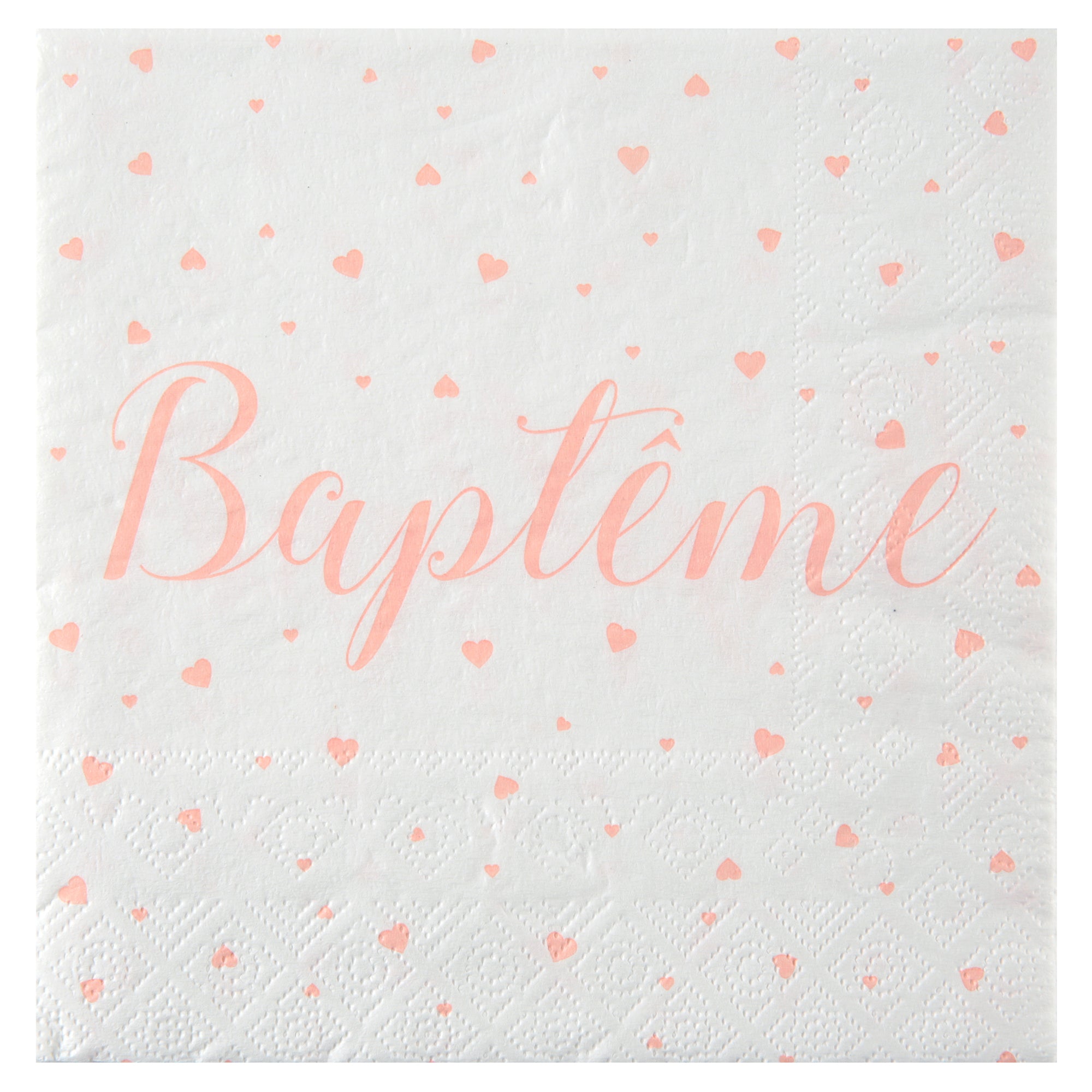 Baptism 20 Luncheon Napkins Coral 13x13in