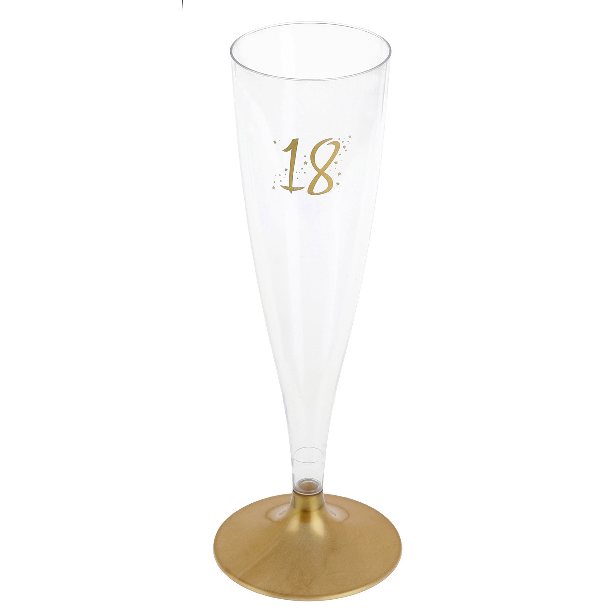 Age 18 6 Champagne Plastic Glass Gold 4.8oz