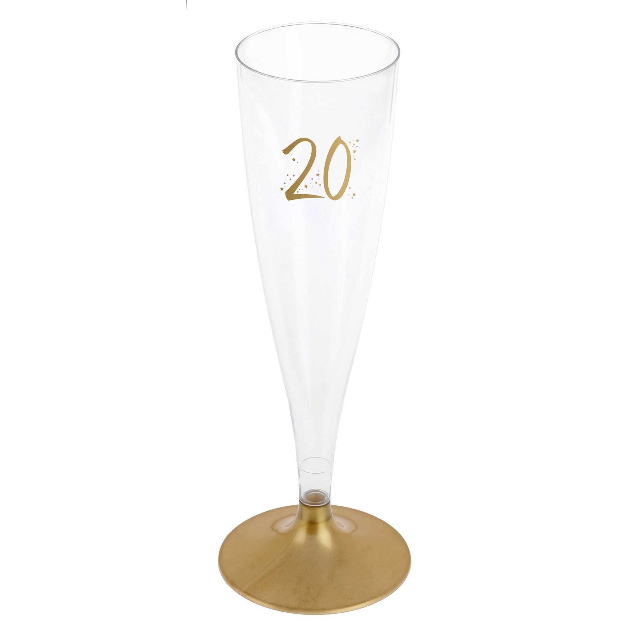 Age 20 6 Champagne Plastic Glass Gold 4.8oz