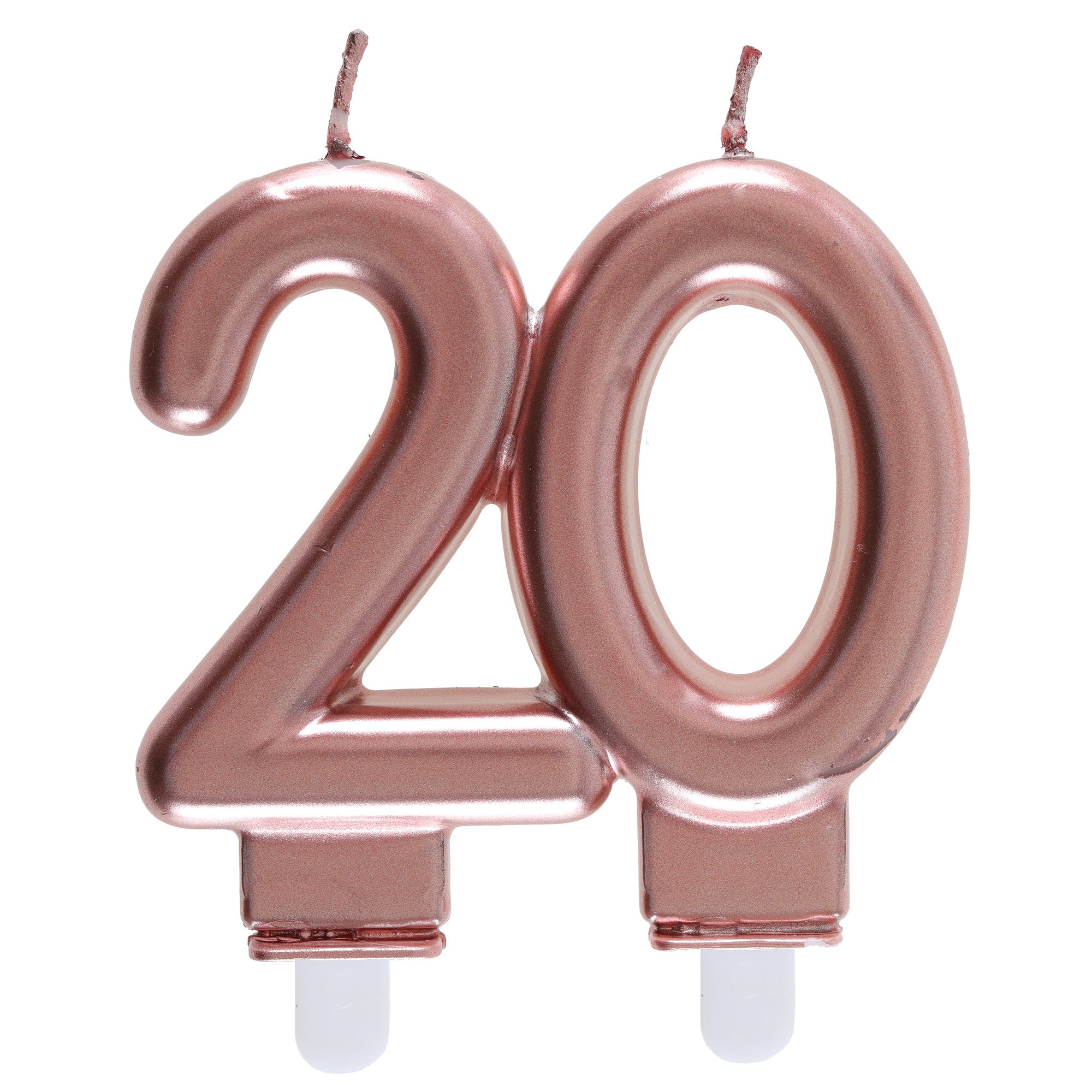 Age 20 Birthday Candle Rose Gold 3x3.5in