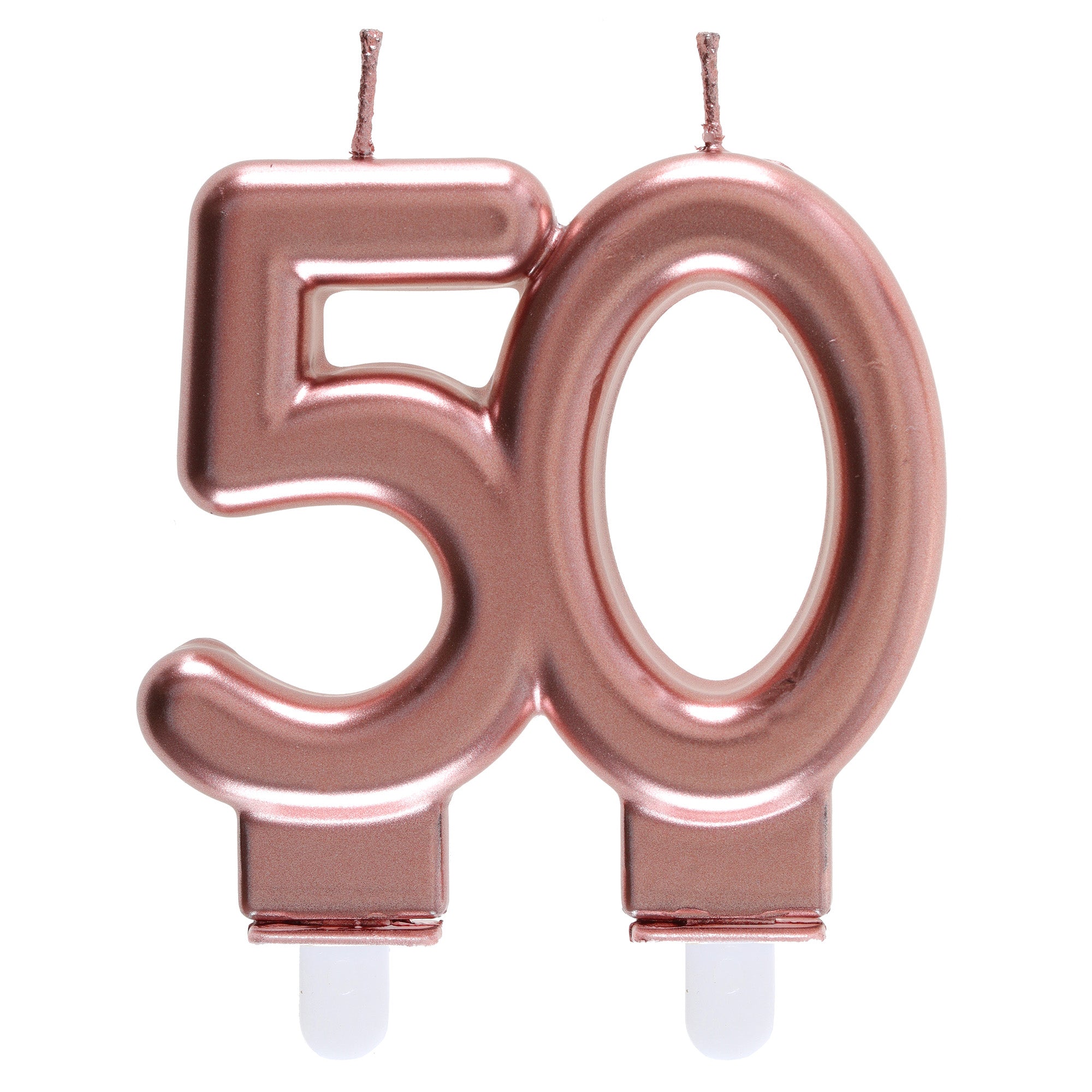 Age 50 Birthday Candle Rose Gold 3x3.5in