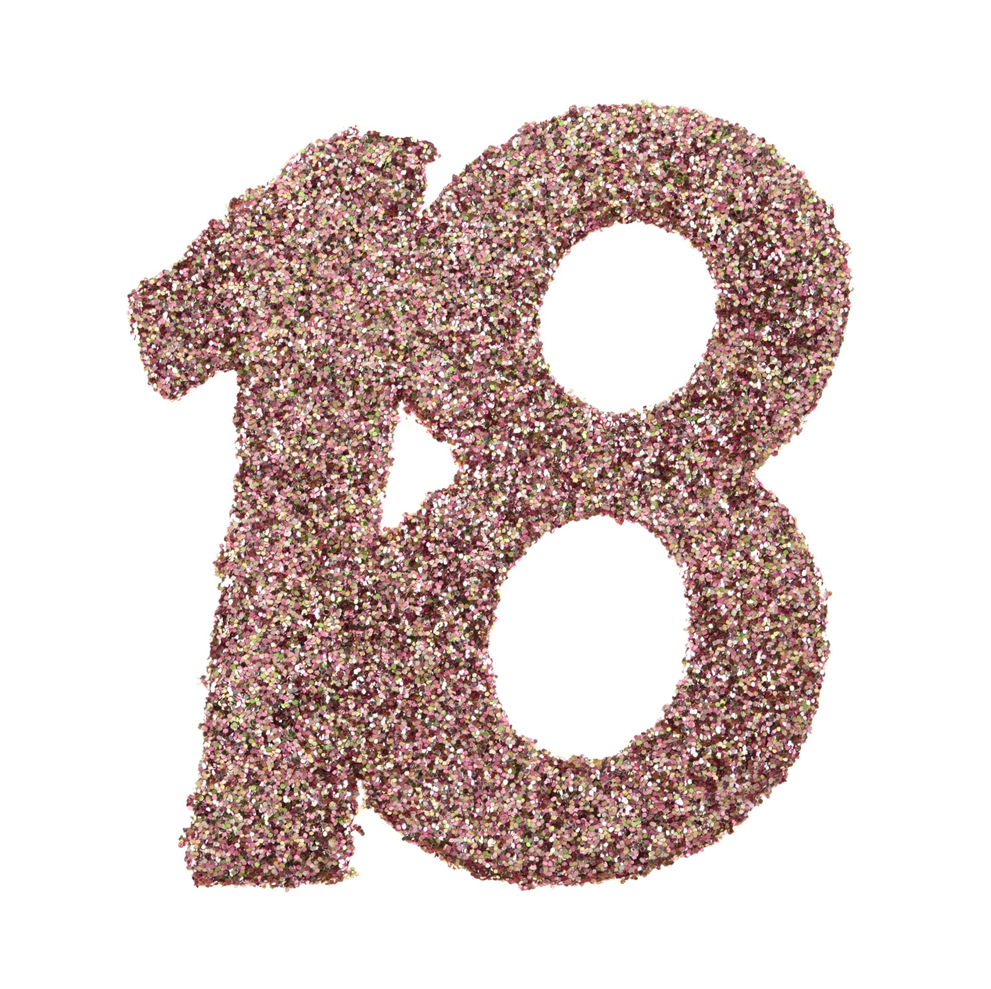 Age 18 Small Glitter Decorations to Sprinkle Rose Gold 2.4x2.4in