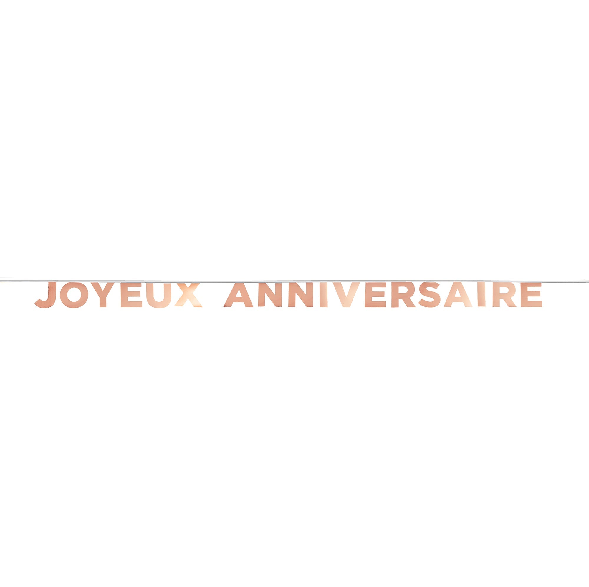 Joyeux Anniversaire Paper Banner on Ribbon Rose Gold 5.1x98in